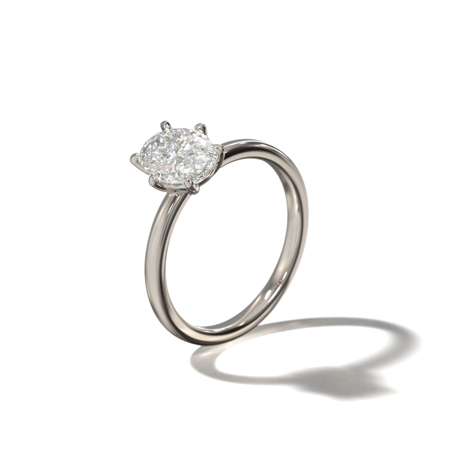 SIX CLAWED OVAL SOLITAIRE