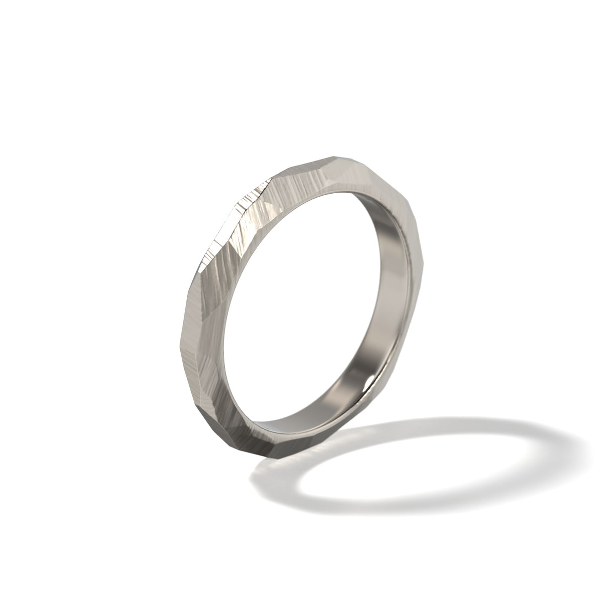 HER FACETED WEDDING BAND