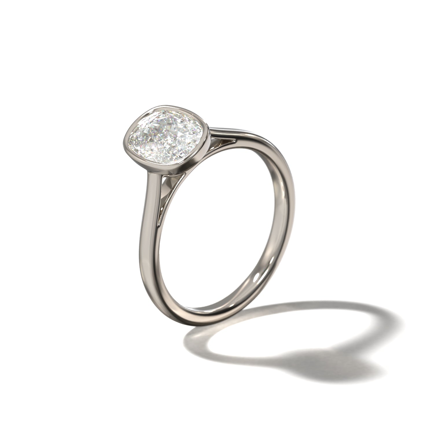 ELONGATED CUSHION BEZEL SOLITAIRE