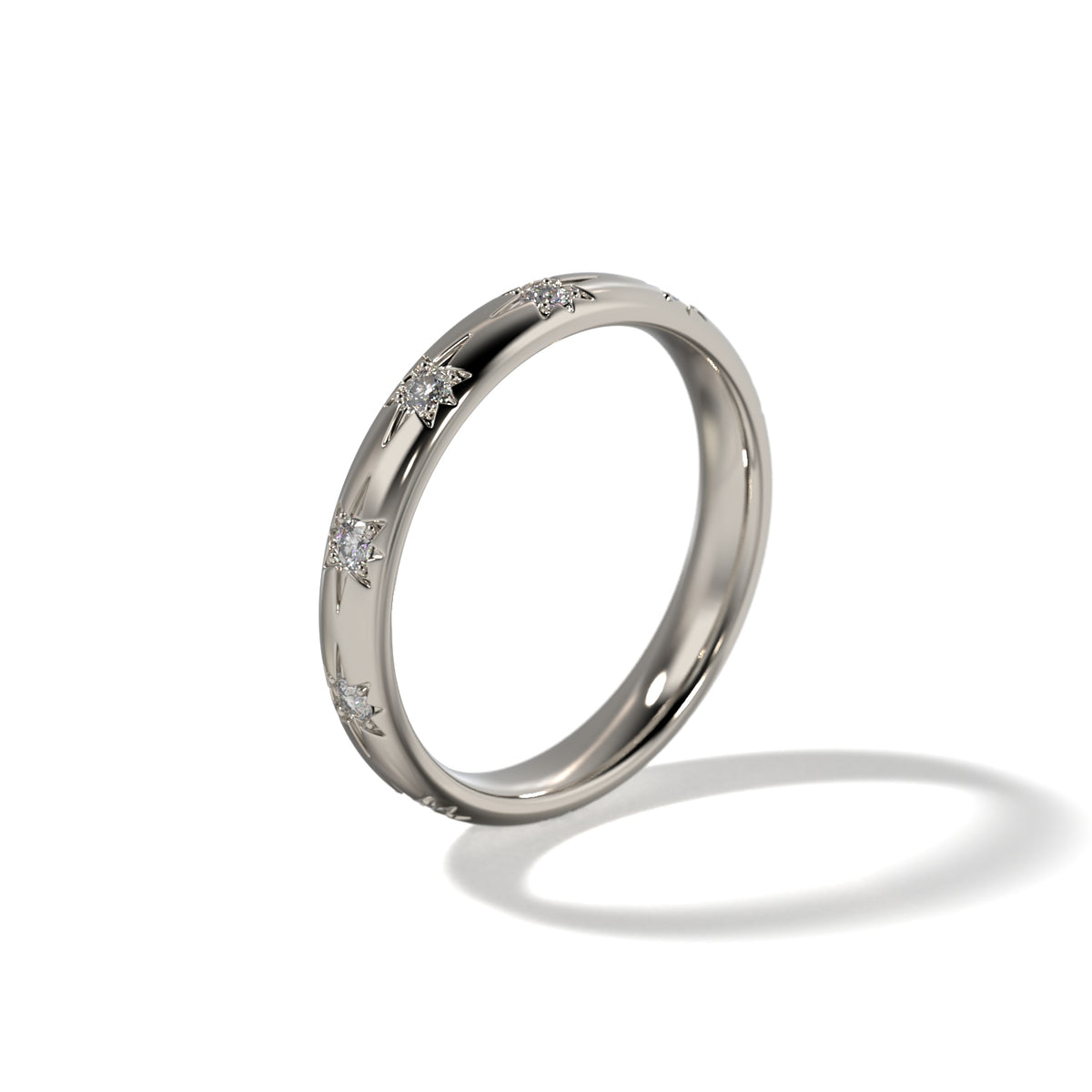HER STAR SET WEDDING BAND - 3.3MM