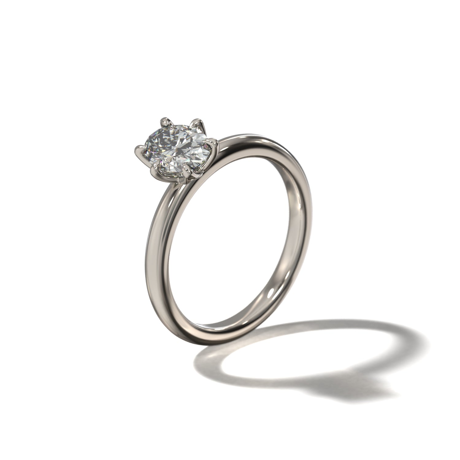 SIX CLAWED OVAL TULIP SOLITAIRE