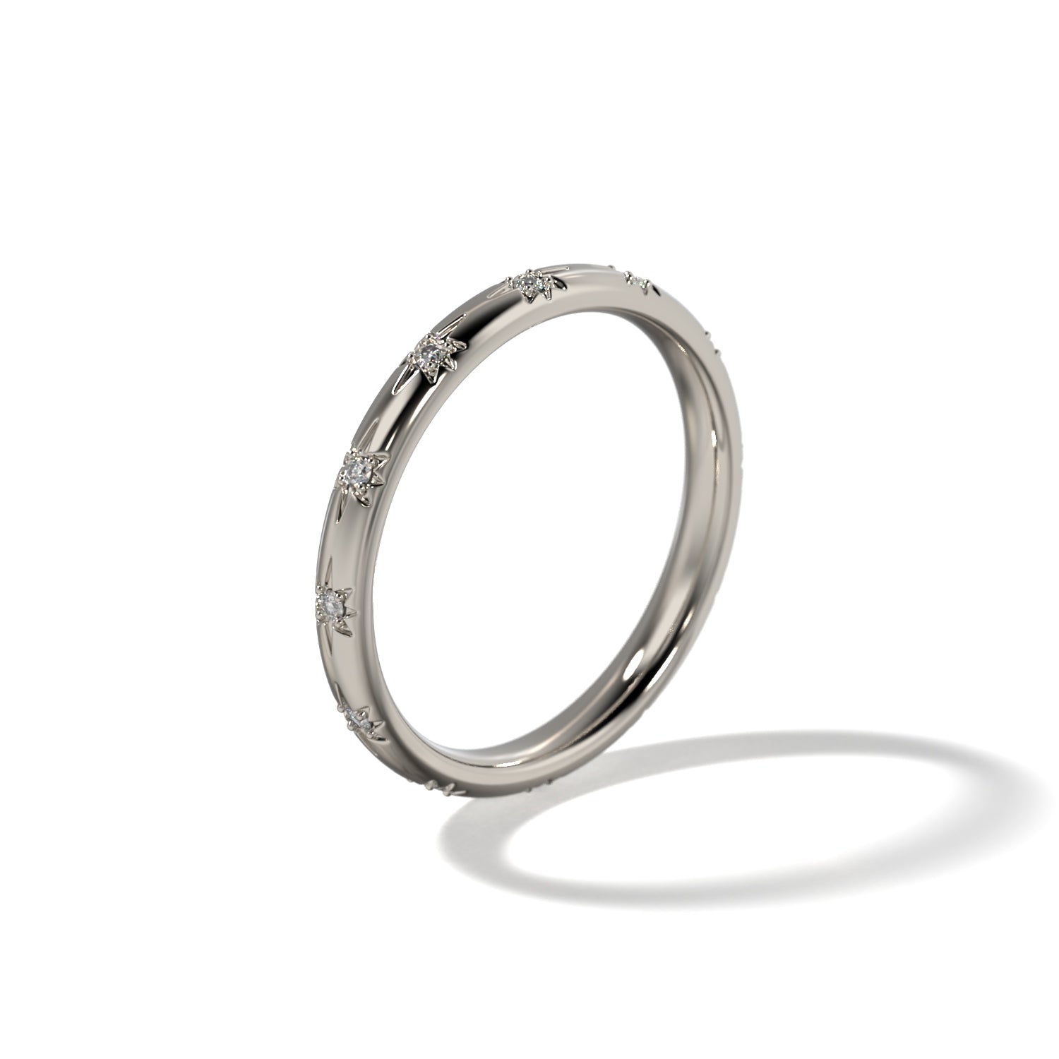 HER STAR SET WEDDING BAND - 2.5MM