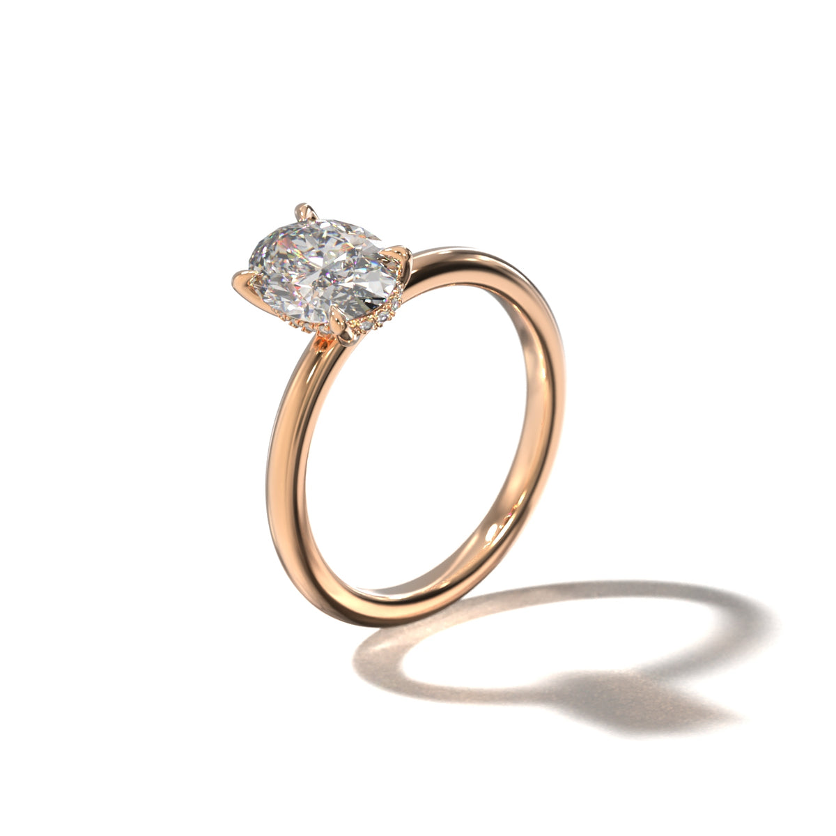 OVAL SOLITAIRE HIDDEN HALO