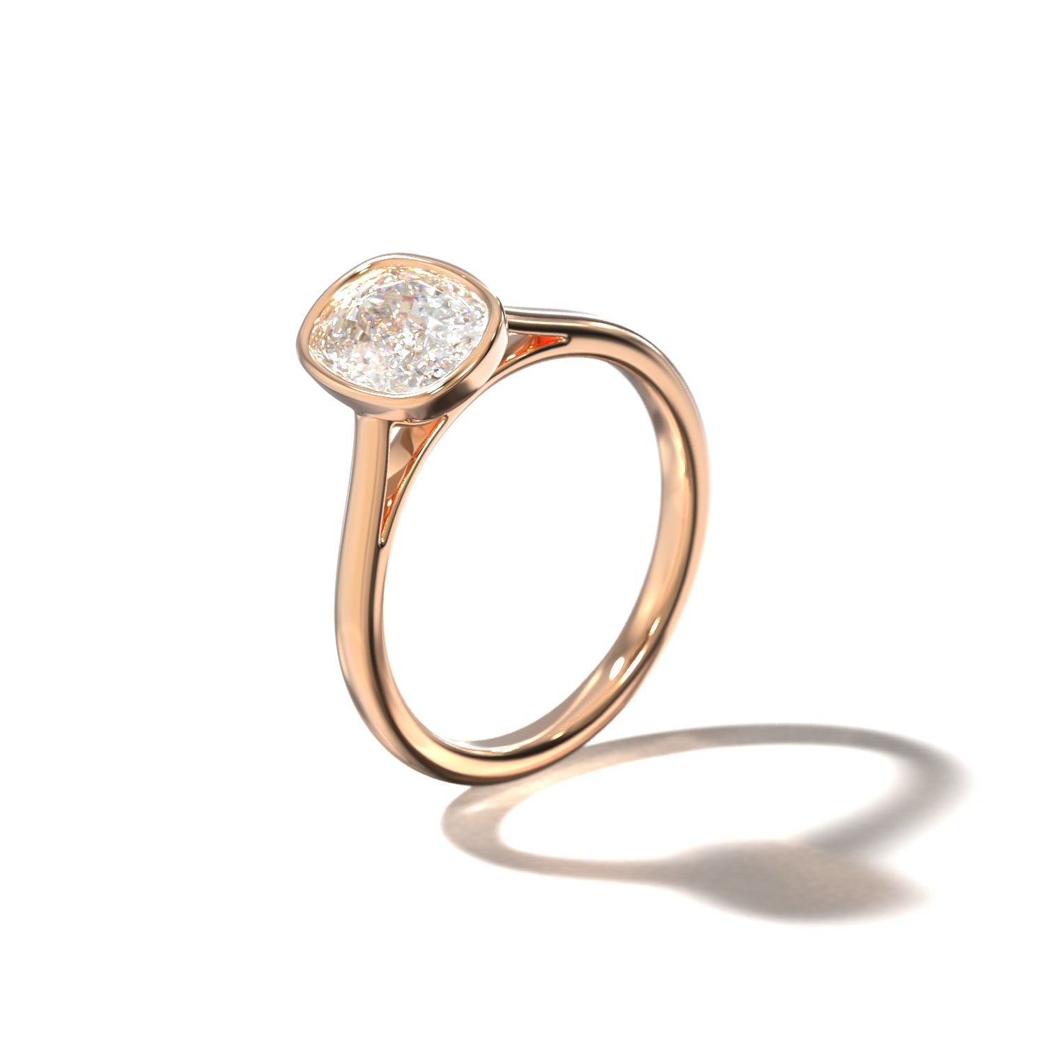 ELONGATED CUSHION BEZEL SOLITAIRE