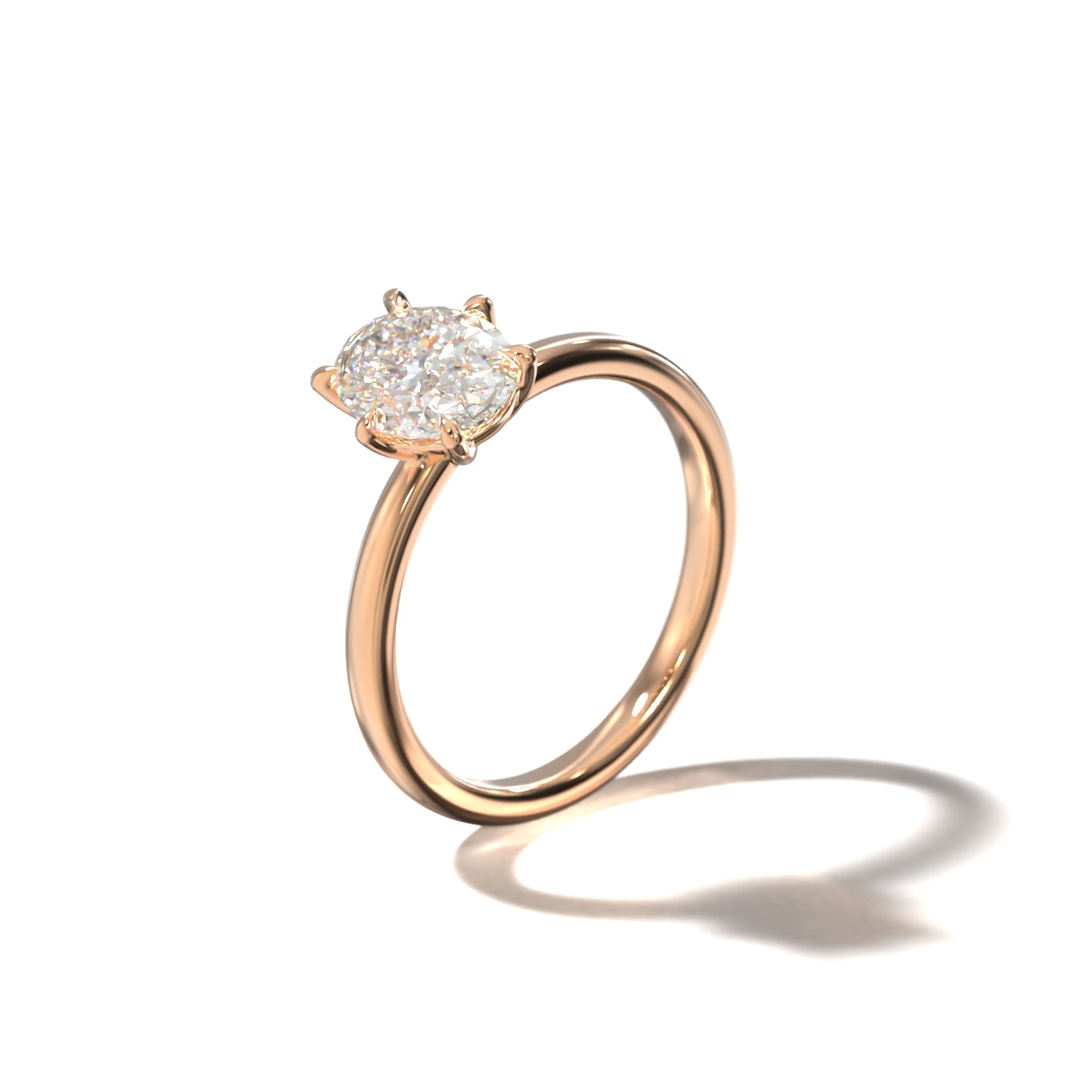 SIX CLAWED OVAL SOLITAIRE