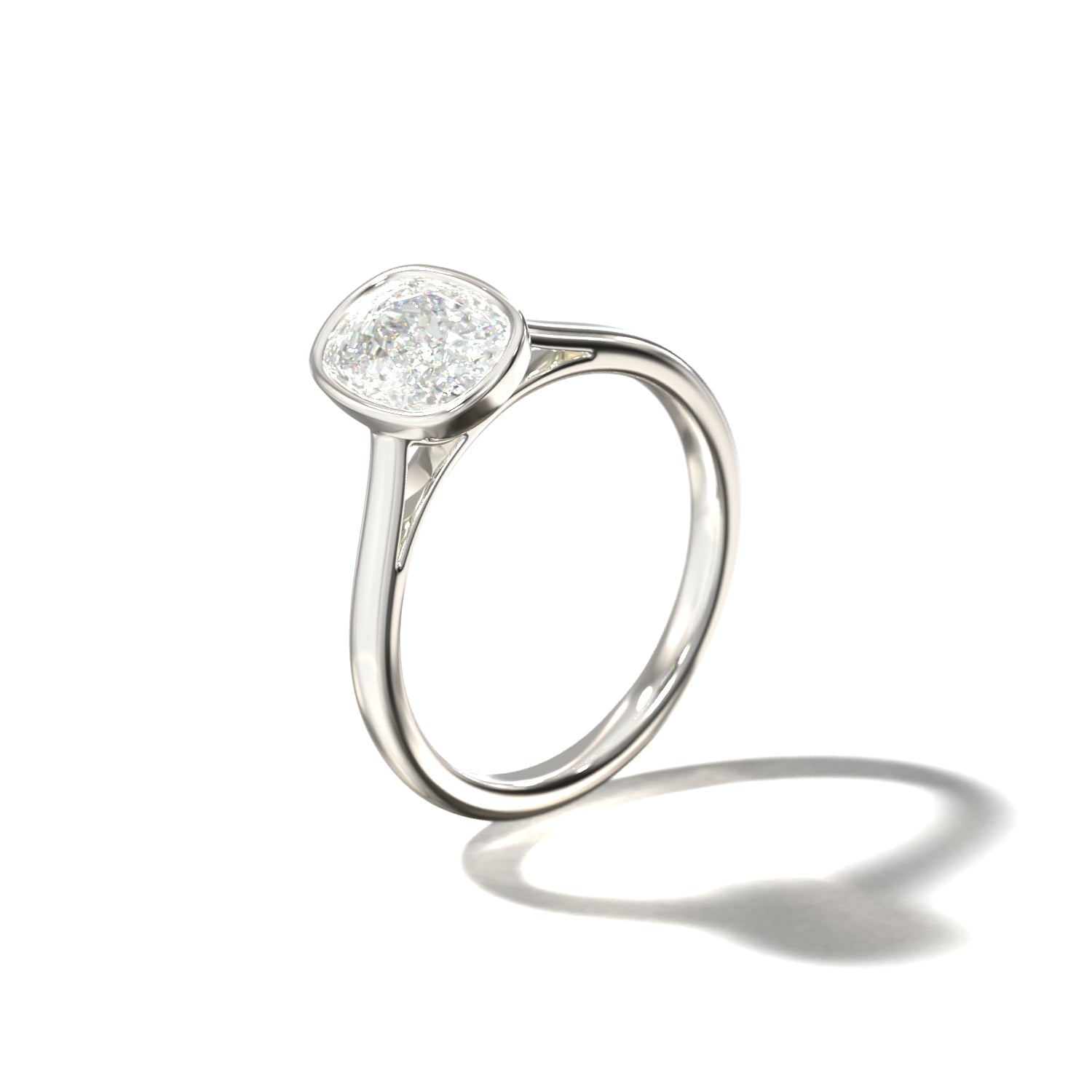 ELONGATED CUSHION BEZEL SOLITAIRE