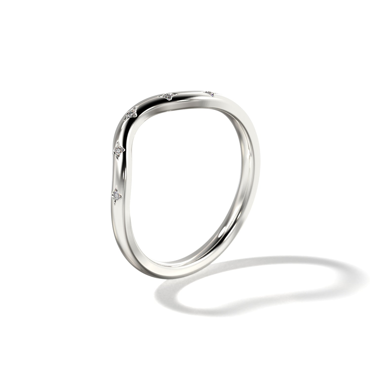 HER STAR SET CONTOUR WEDDING BAND