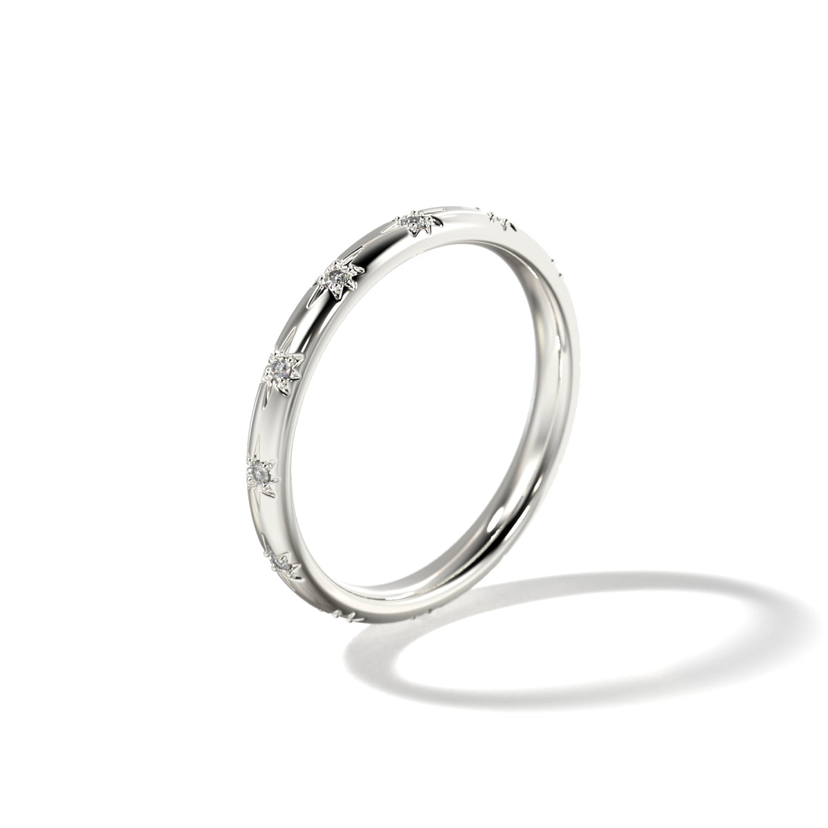HER STAR SET WEDDING BAND - 2.5MM