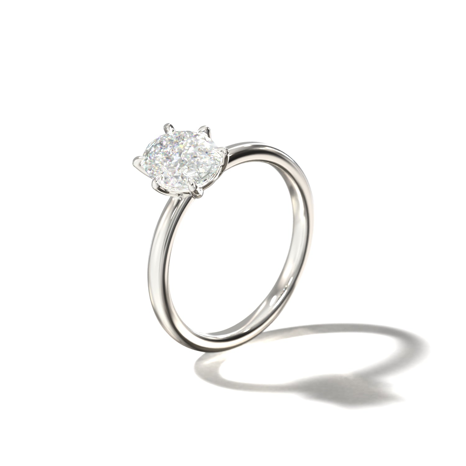 SIX CLAWED OVAL SOLITAIRE