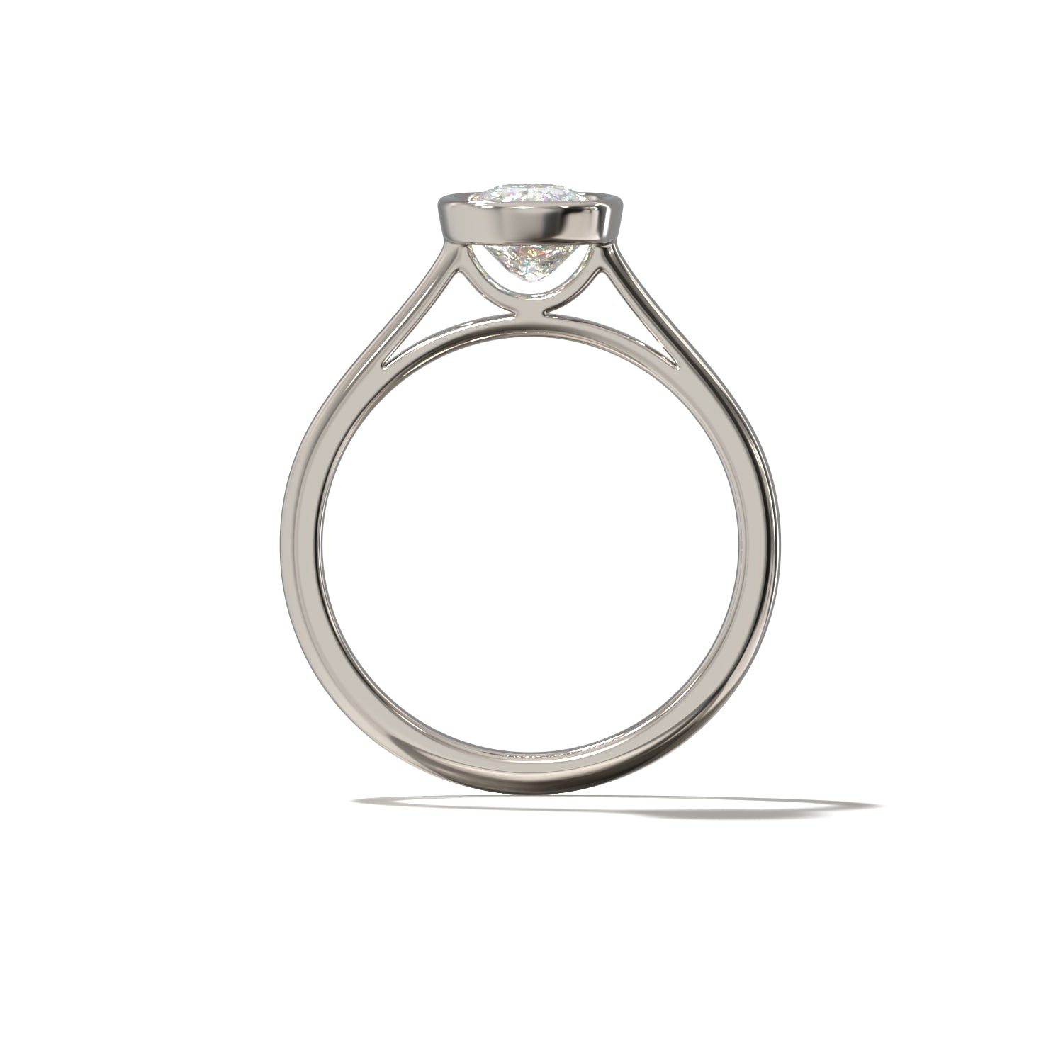 ELONGATED CUSHION BEZEL SOLITAIRE