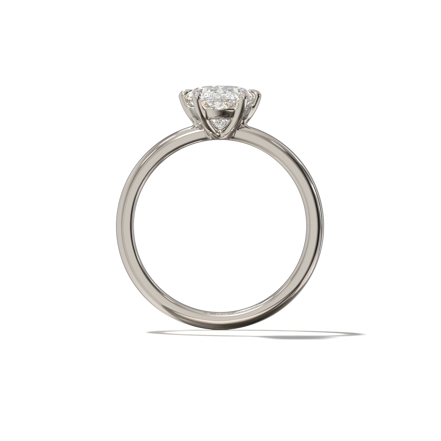 SIX CLAWED OVAL SOLITAIRE