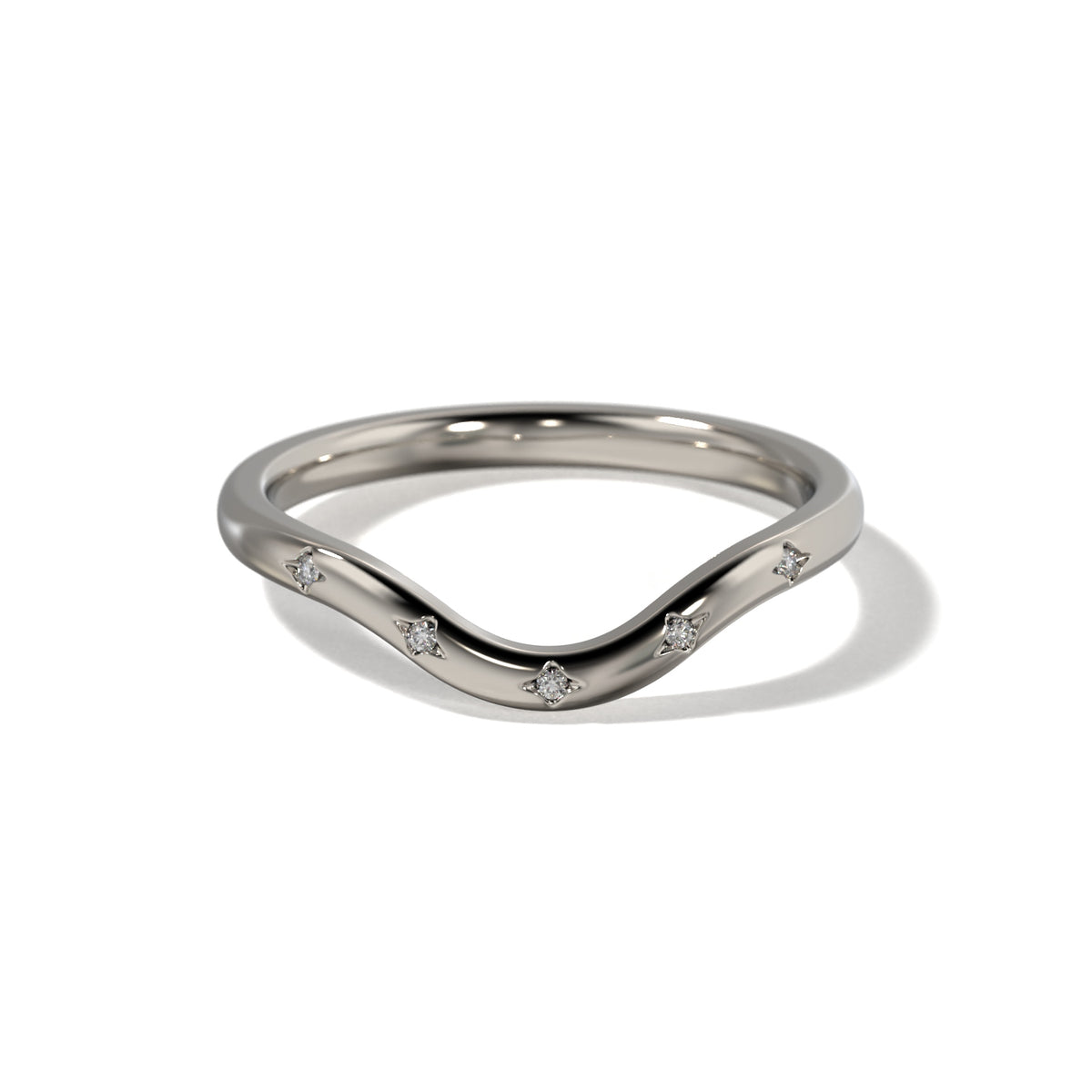 HER STAR SET CONTOUR WEDDING BAND