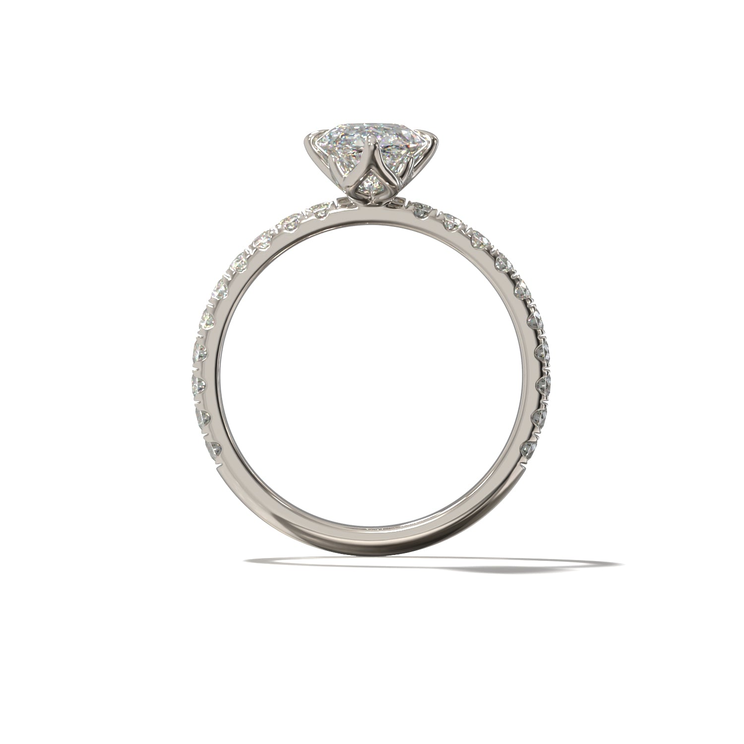 Oval Tulip North South Pavé | Forlovelsesring | Lab Grown | Skarv