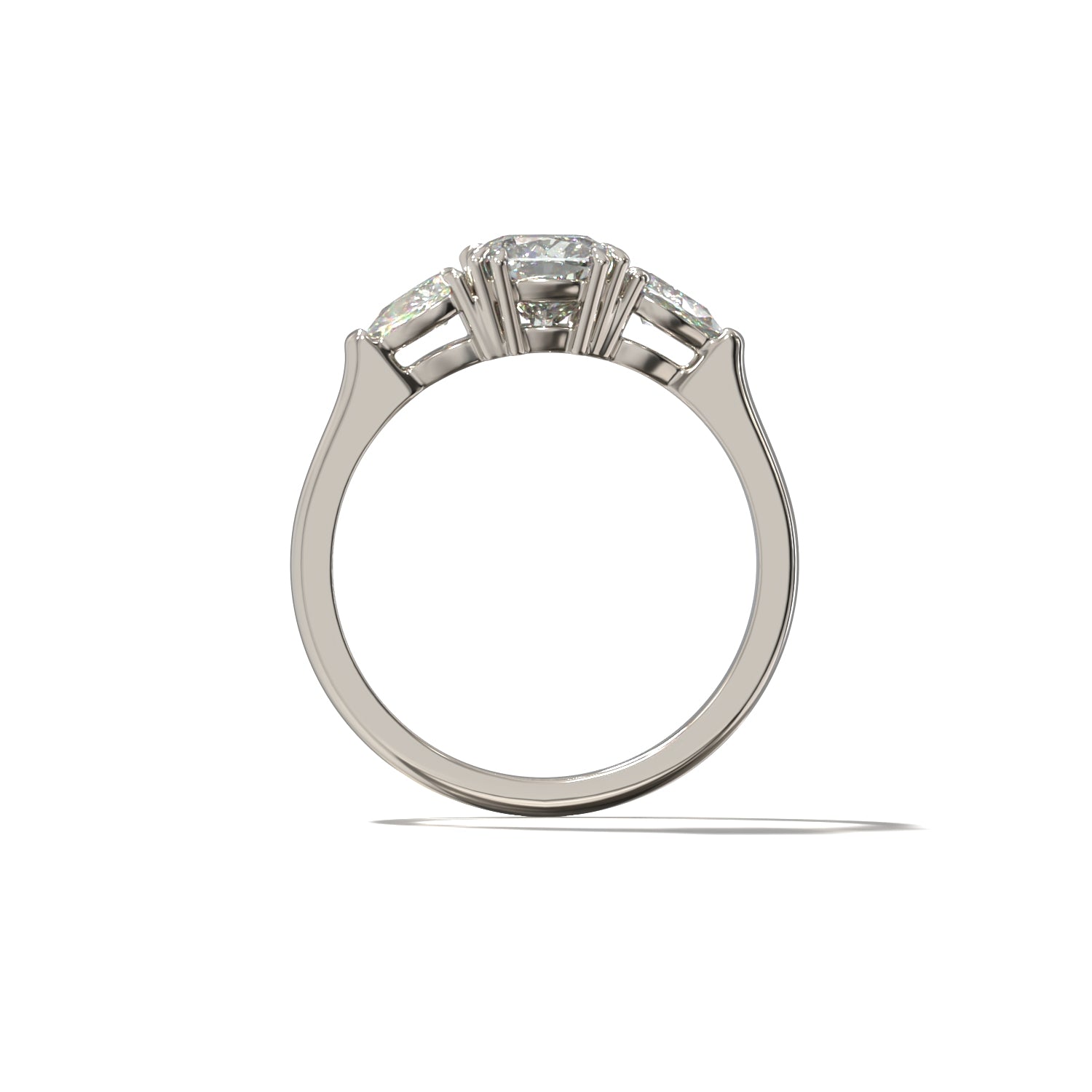 Three Stone Cushion & Pears | Forlovelsesring | Lab Grown | Skarv