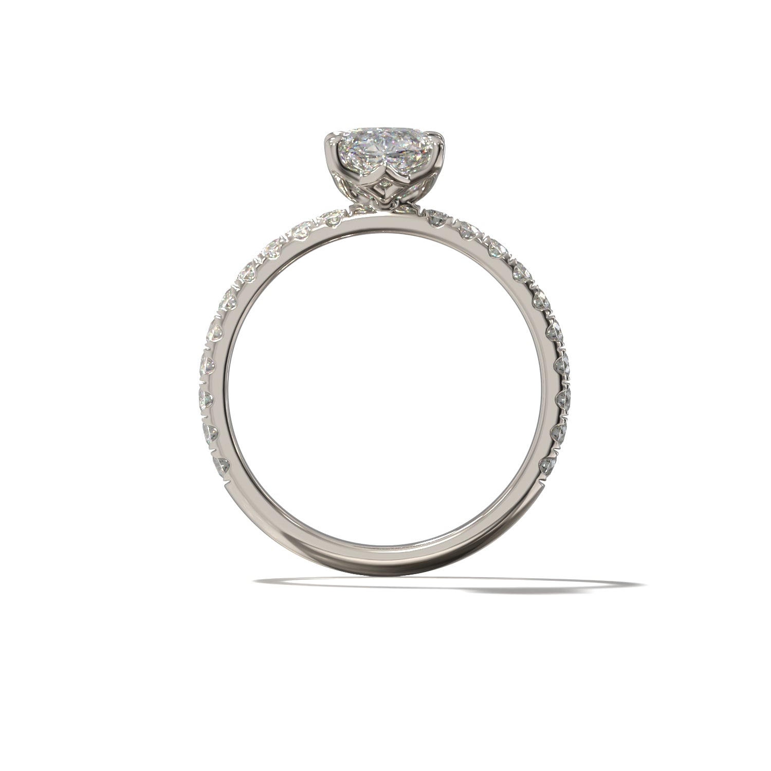 Oval Tulip Pavé | Forlovelsesring med lab grown diamanter | Skarv
