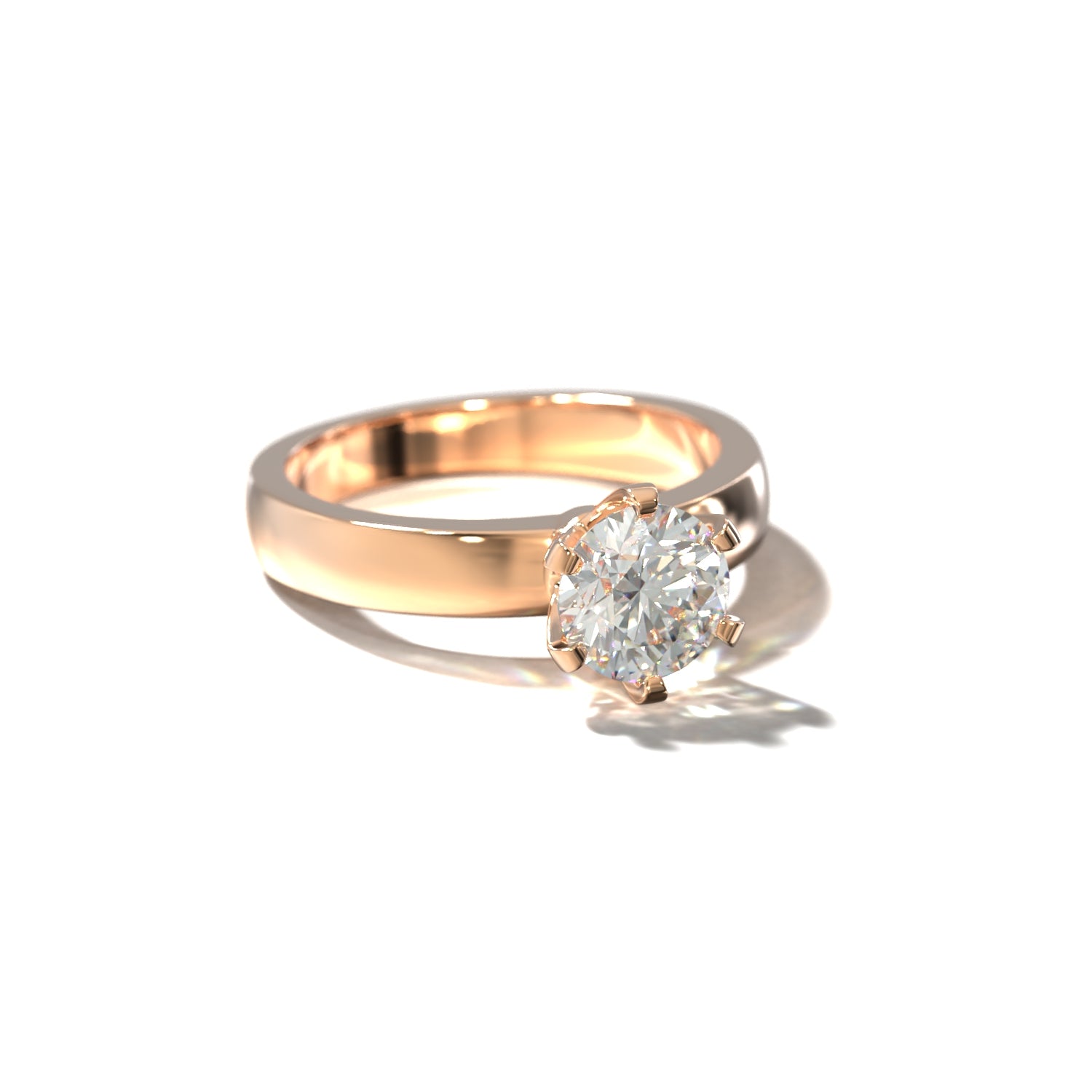 The Wide Crown | Forlovelsesring med lab grown diamant | Skarv