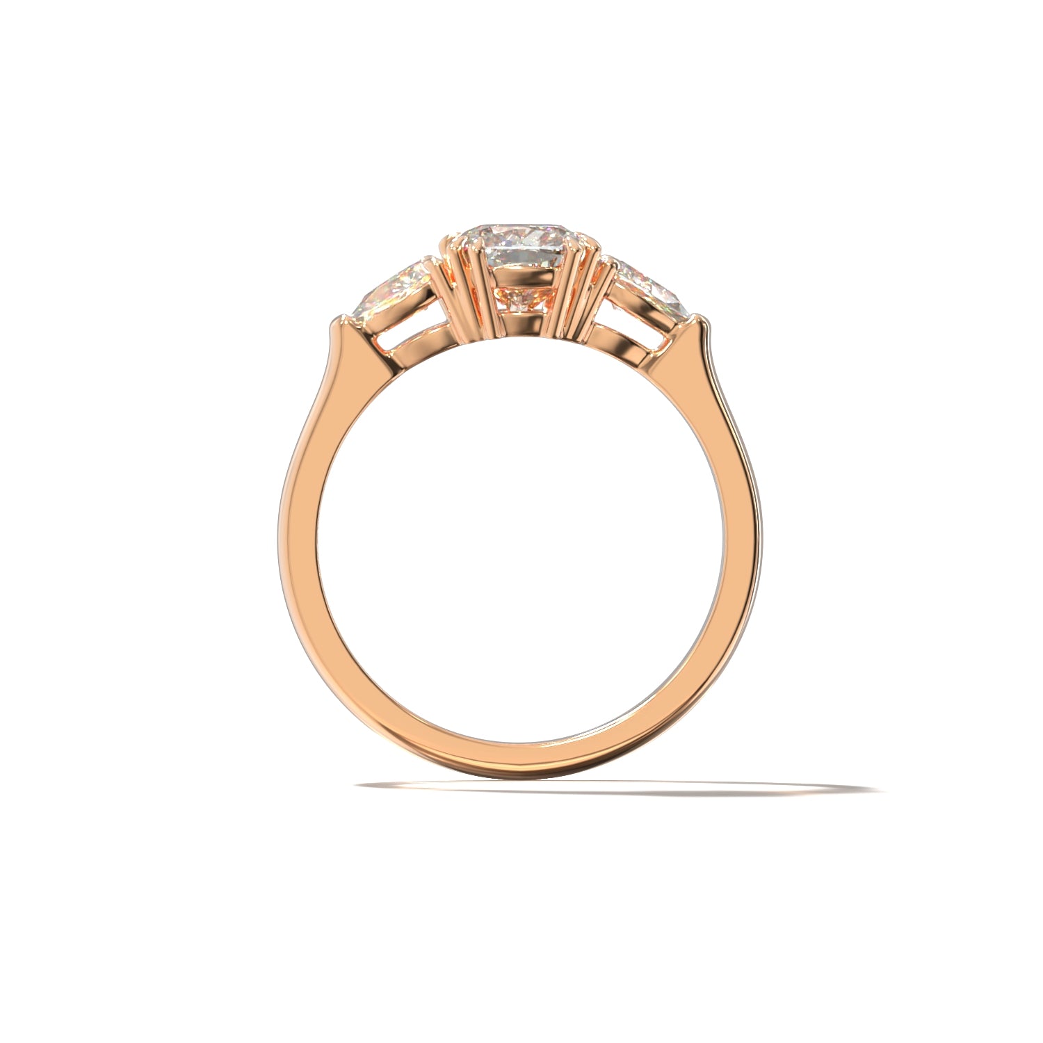 Three Stone Cushion & Pears | Forlovelsesring | Lab Grown | Skarv