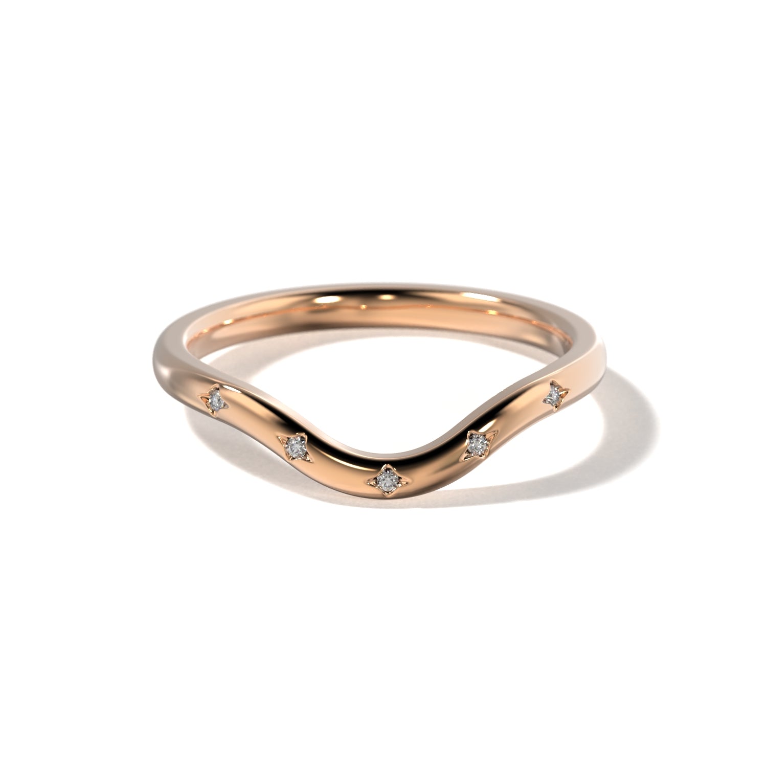 HER STAR SET CONTOUR WEDDING BAND