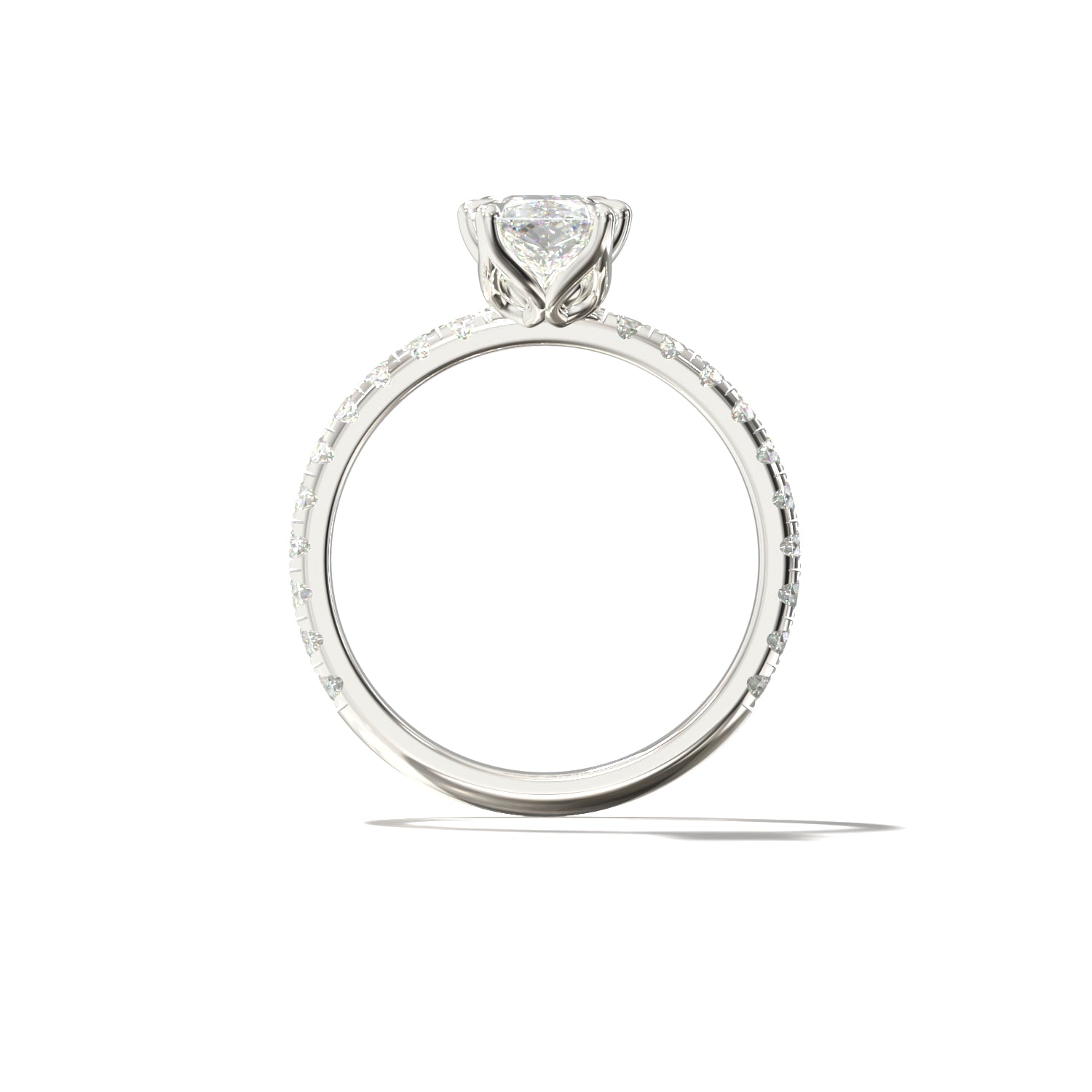 Radiant Tulip Pavé | Forlovelsesring med lab grown diamanter | Skarv