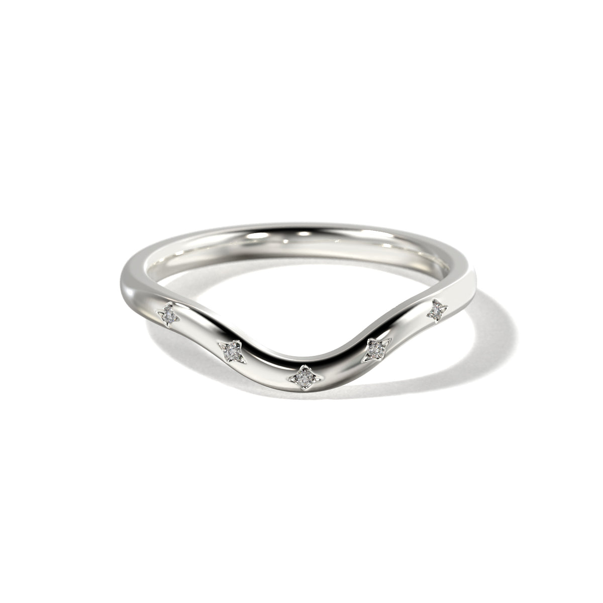 HER STAR SET CONTOUR WEDDING BAND