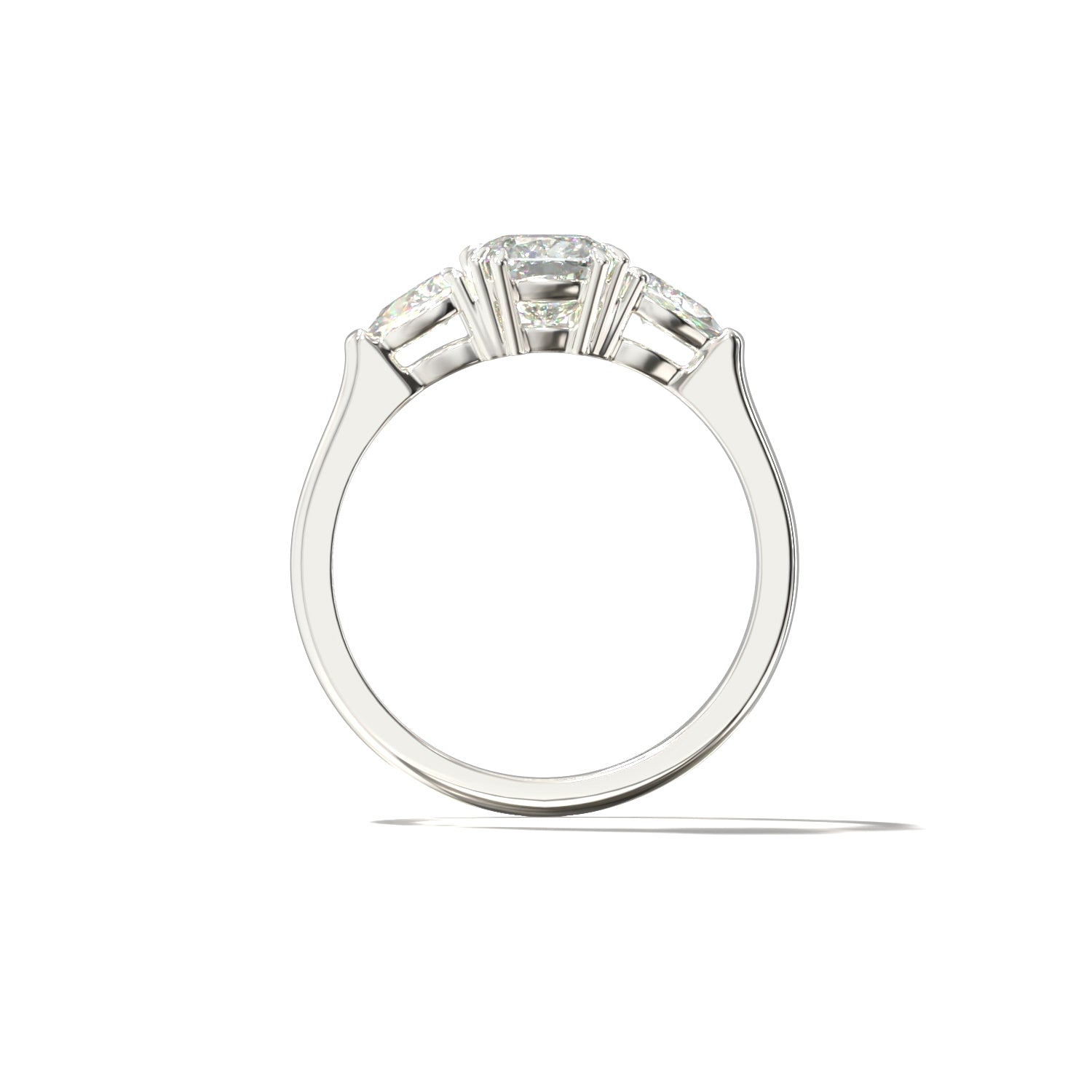 Three Stone Cushion & Pears | Forlovelsesring | Lab Grown | Skarv