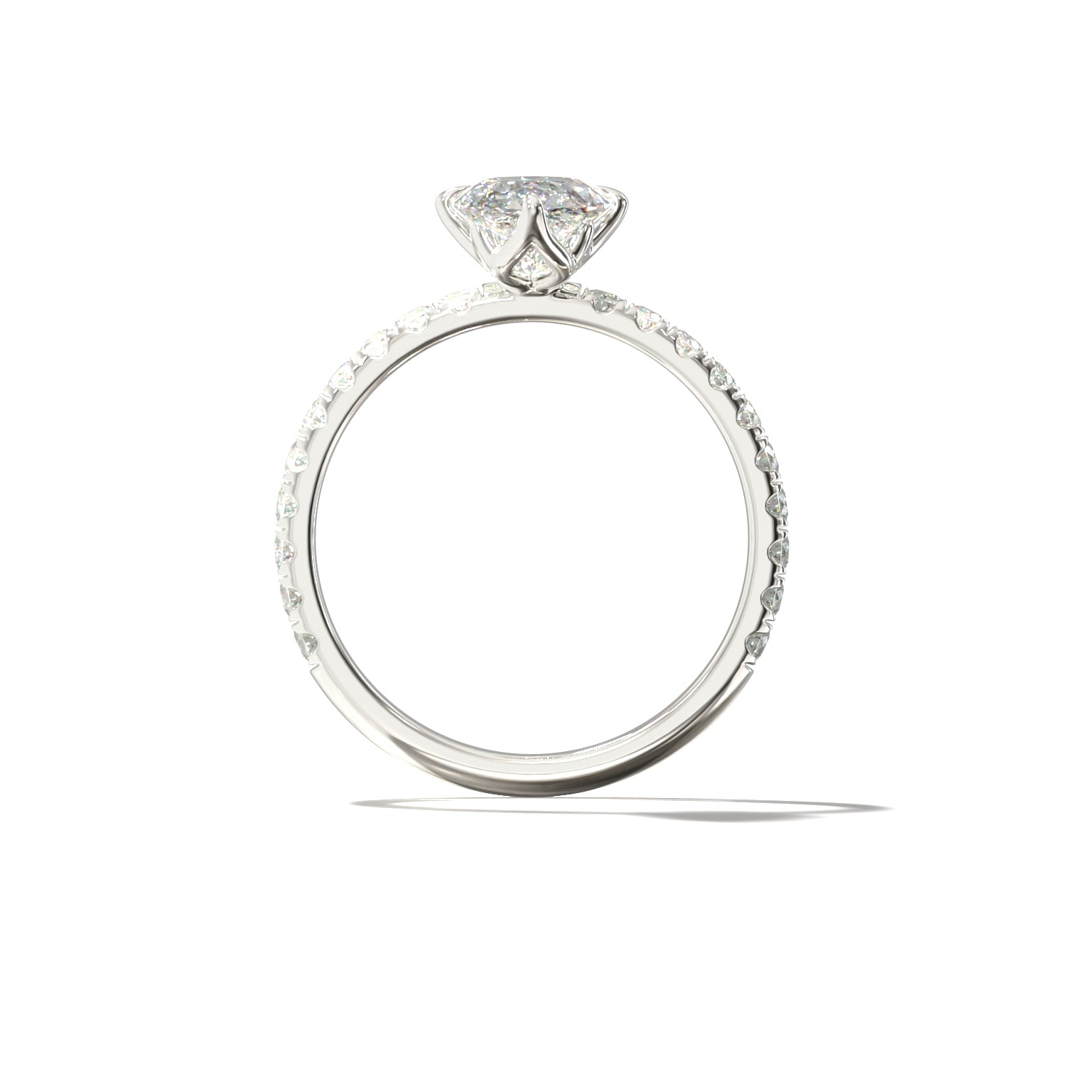 Oval Tulip North South Pavé | Forlovelsesring | Lab Grown | Skarv