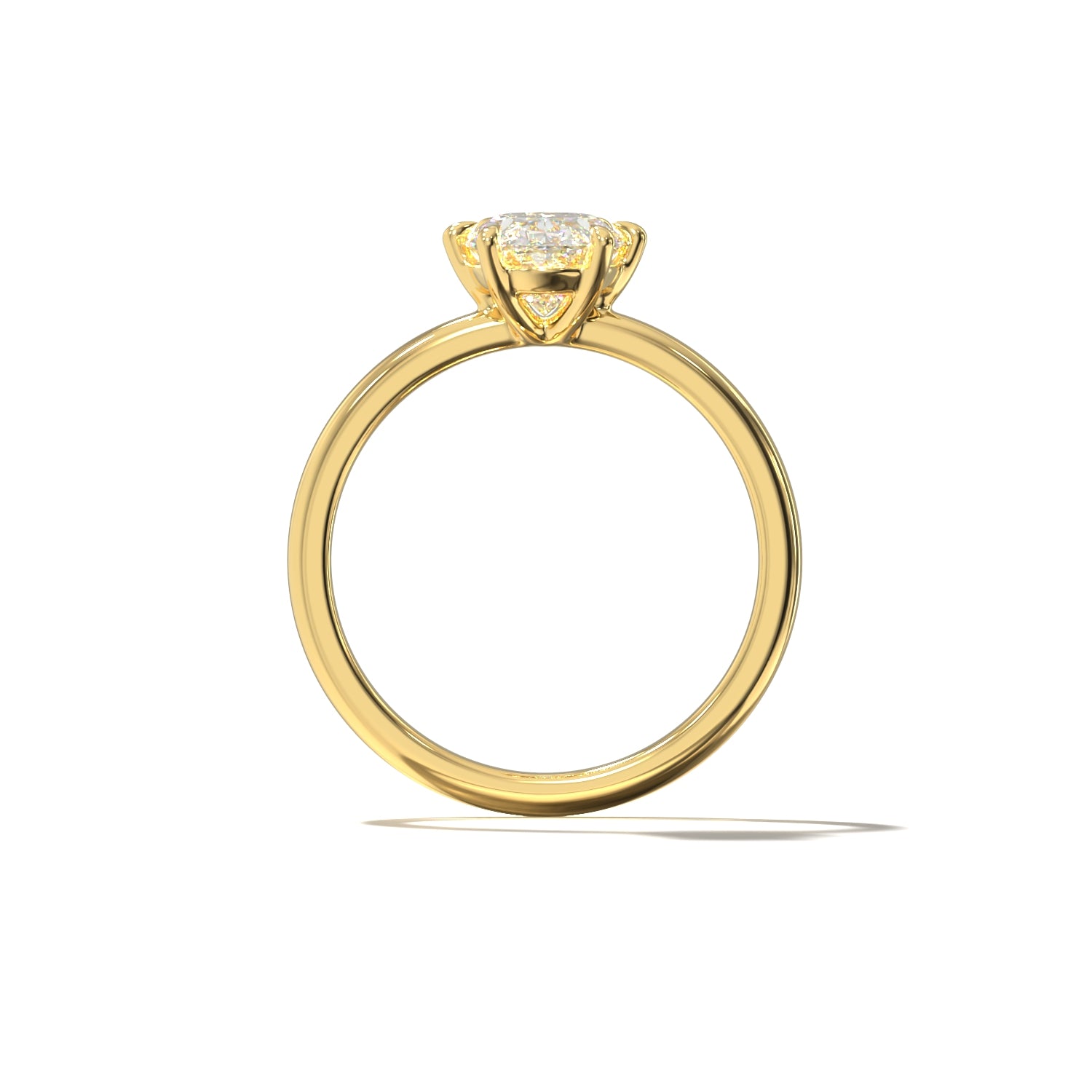 SIX CLAWED OVAL SOLITAIRE