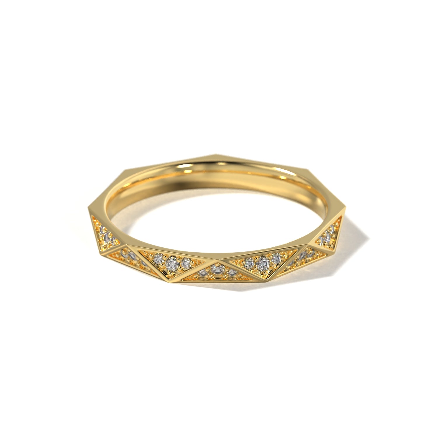 HER SCULPTED DIAMOND WEDDING BAND