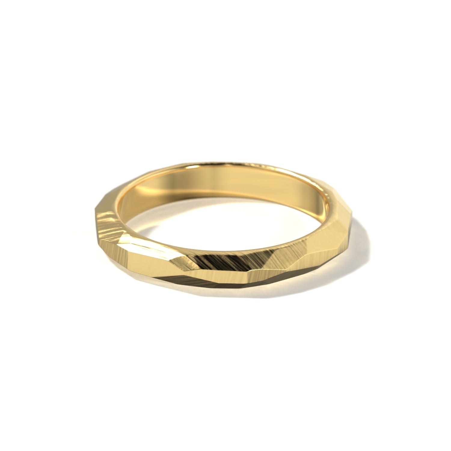 HER FACETED WEDDING BAND