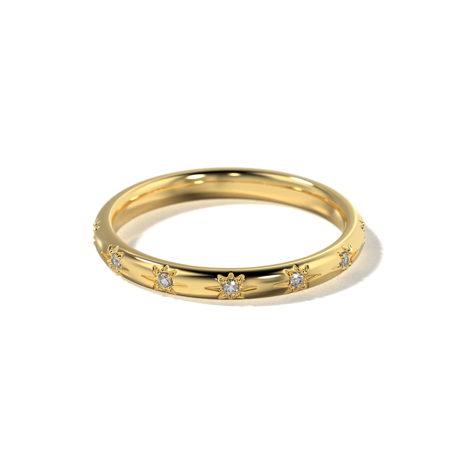 HER STAR SET WEDDING BAND - 2.5MM