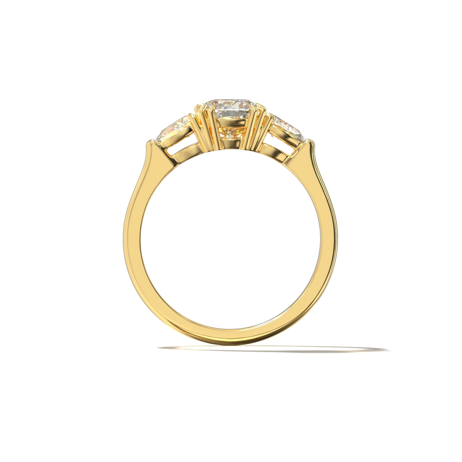 Three Stone Cushion & Pears | Forlovelsesring | Lab Grown | Skarv