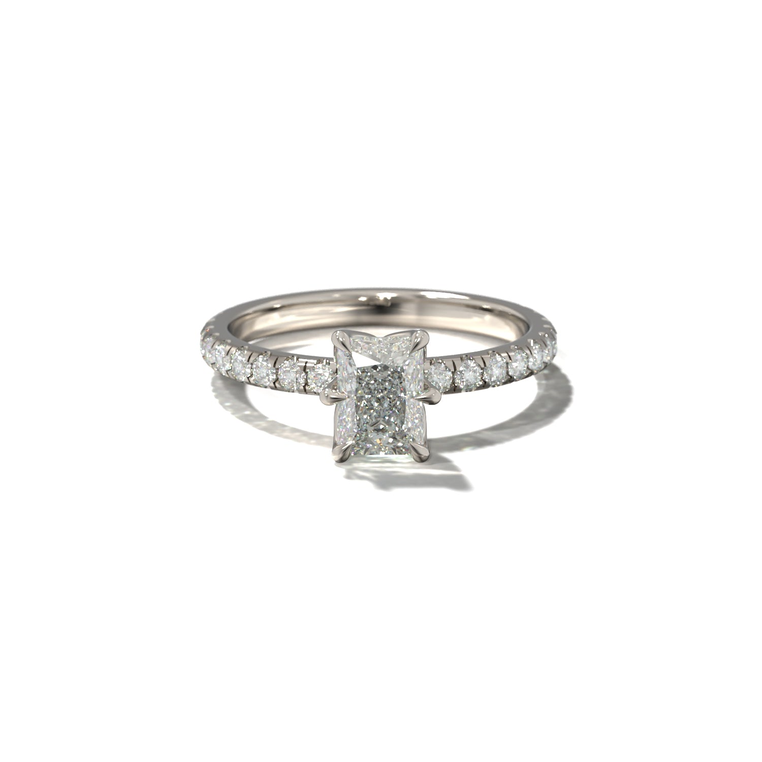 Radiant Tulip Pavé | Forlovelsesring med lab grown diamanter | Skarv