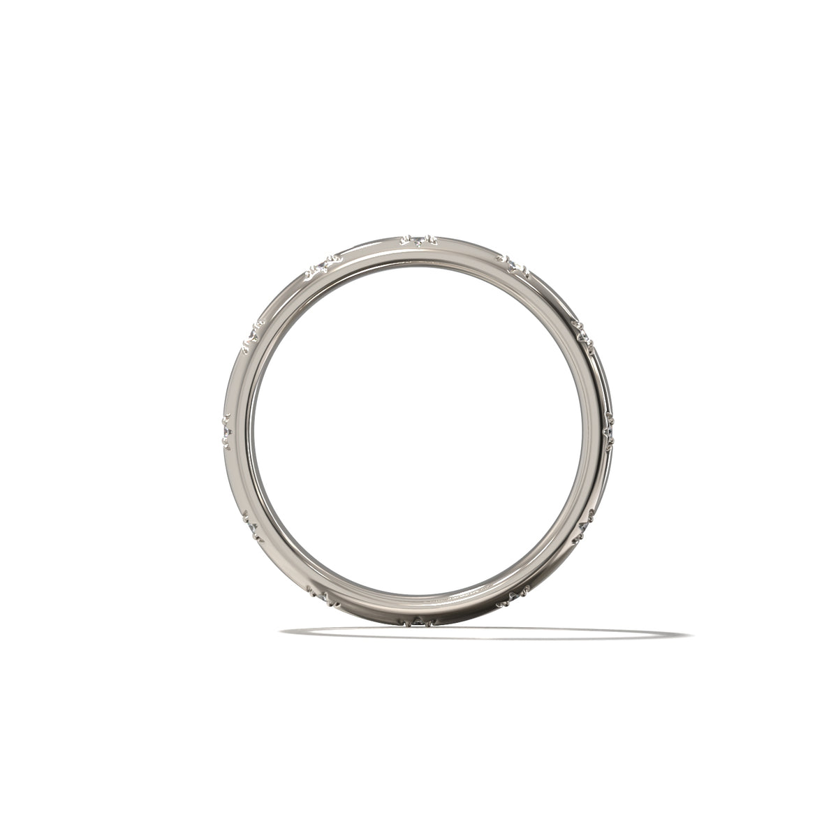 HER STAR SET WEDDING BAND - 2.5MM