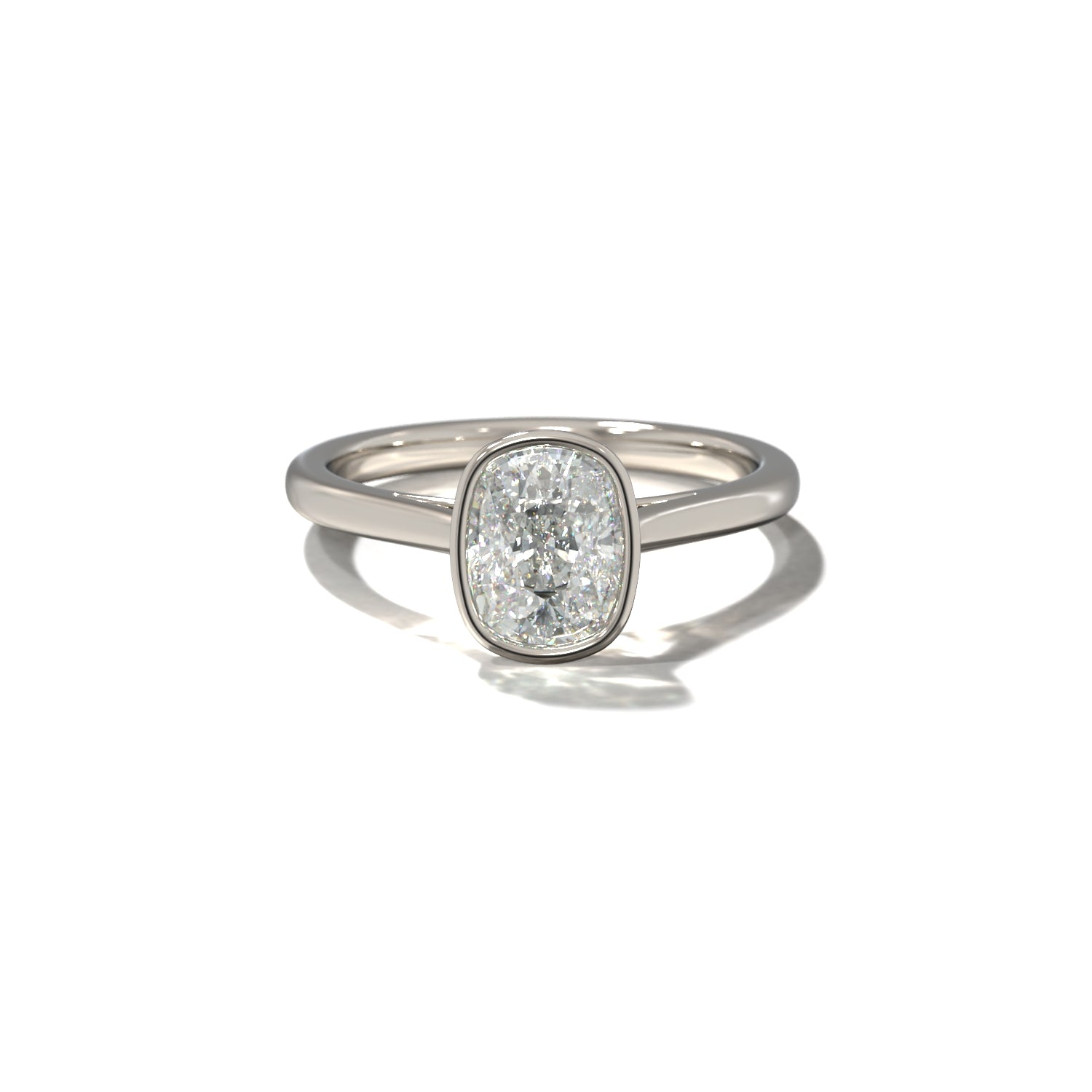 ELONGATED CUSHION BEZEL SOLITAIRE