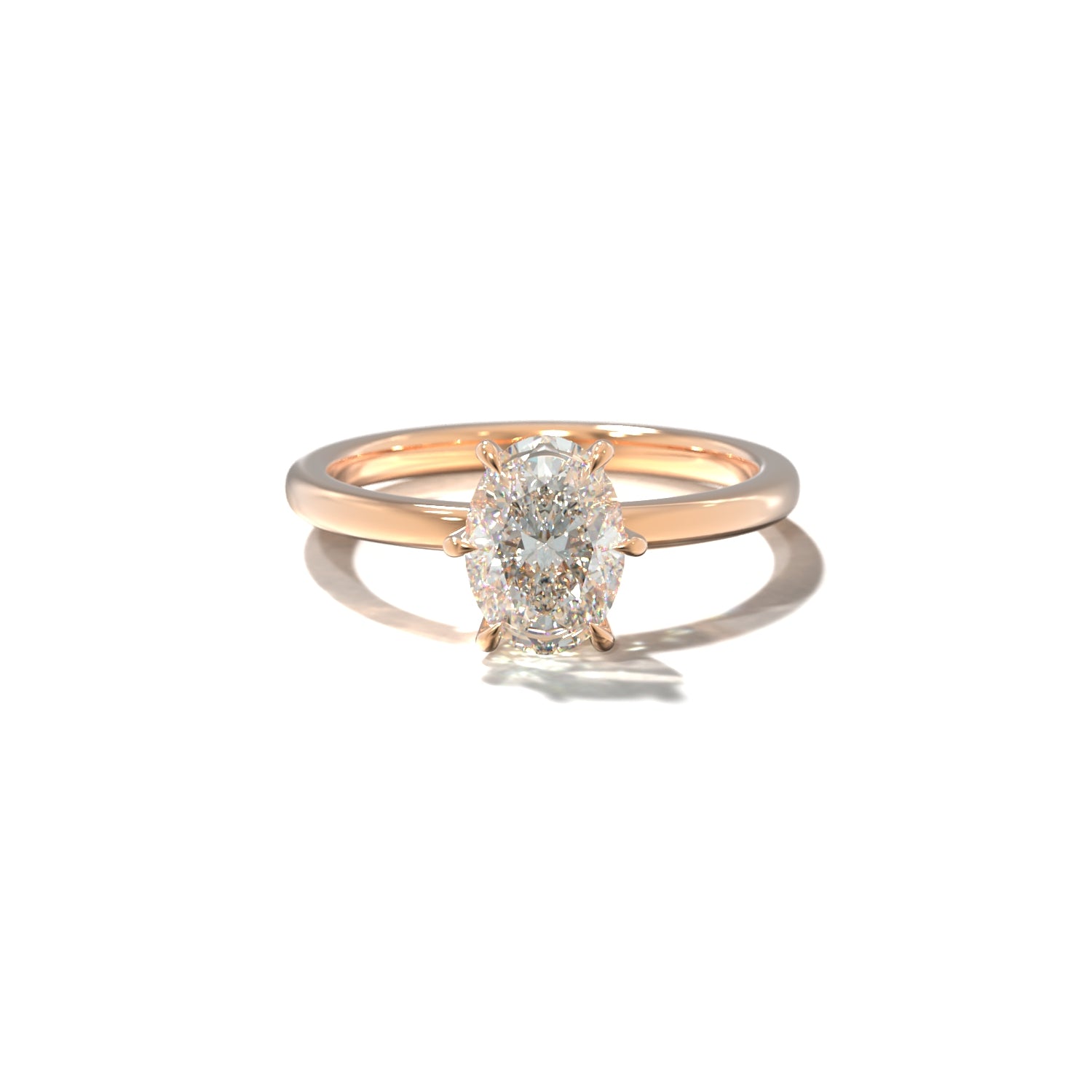 SIX CLAWED OVAL SOLITAIRE
