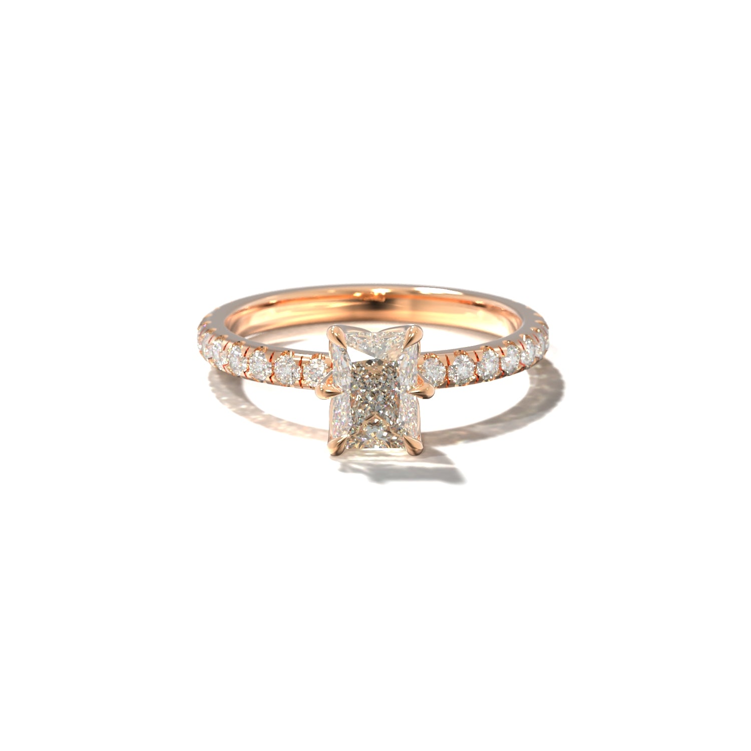 Radiant Tulip Pavé | Forlovelsesring med lab grown diamanter | Skarv