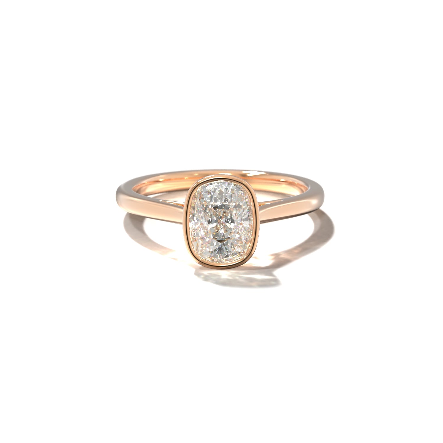 ELONGATED CUSHION BEZEL SOLITAIRE