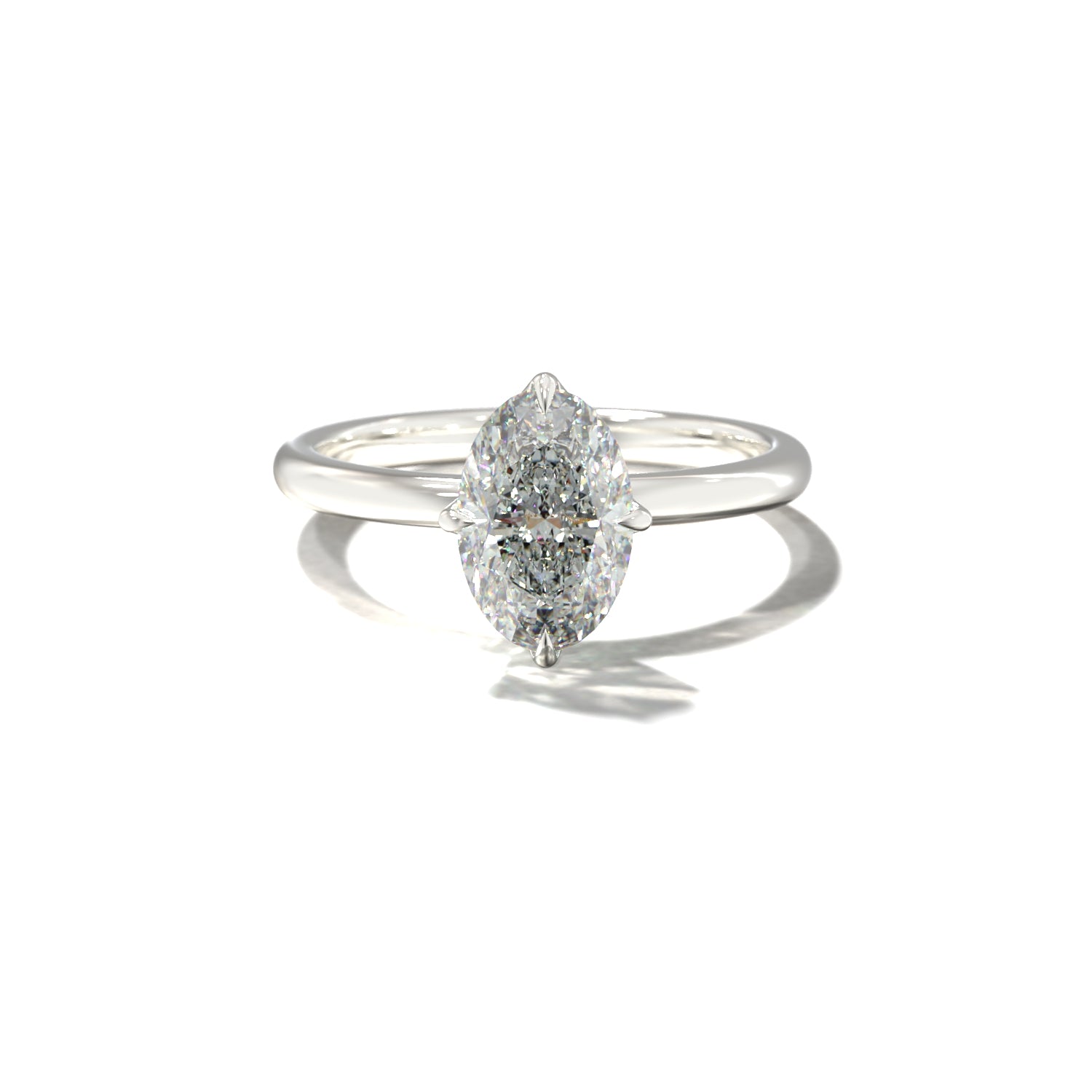 Oval Tulip North South Solitaire | Forlovelsesring | Lab Grown | Skarv