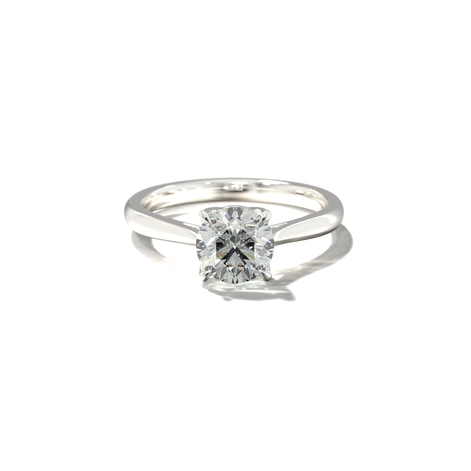 ROUND TULIP CATHEDRAL FOUR PRONG SOLITAIRE