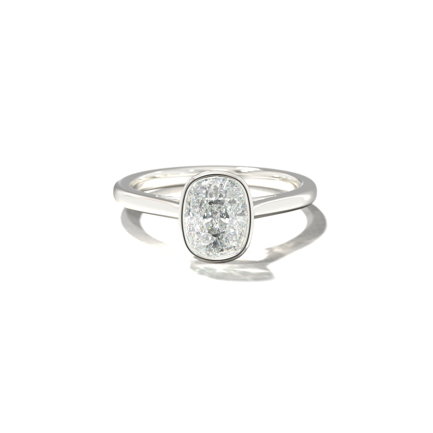 ELONGATED CUSHION BEZEL SOLITAIRE