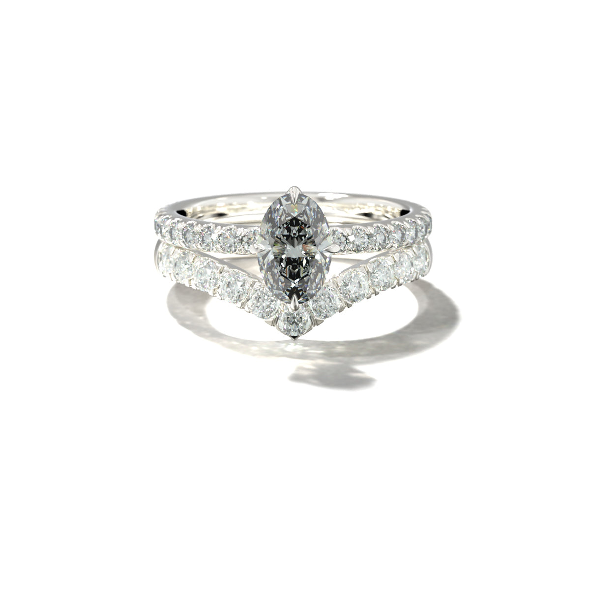 HER V DIAMOND WEDDING BAND