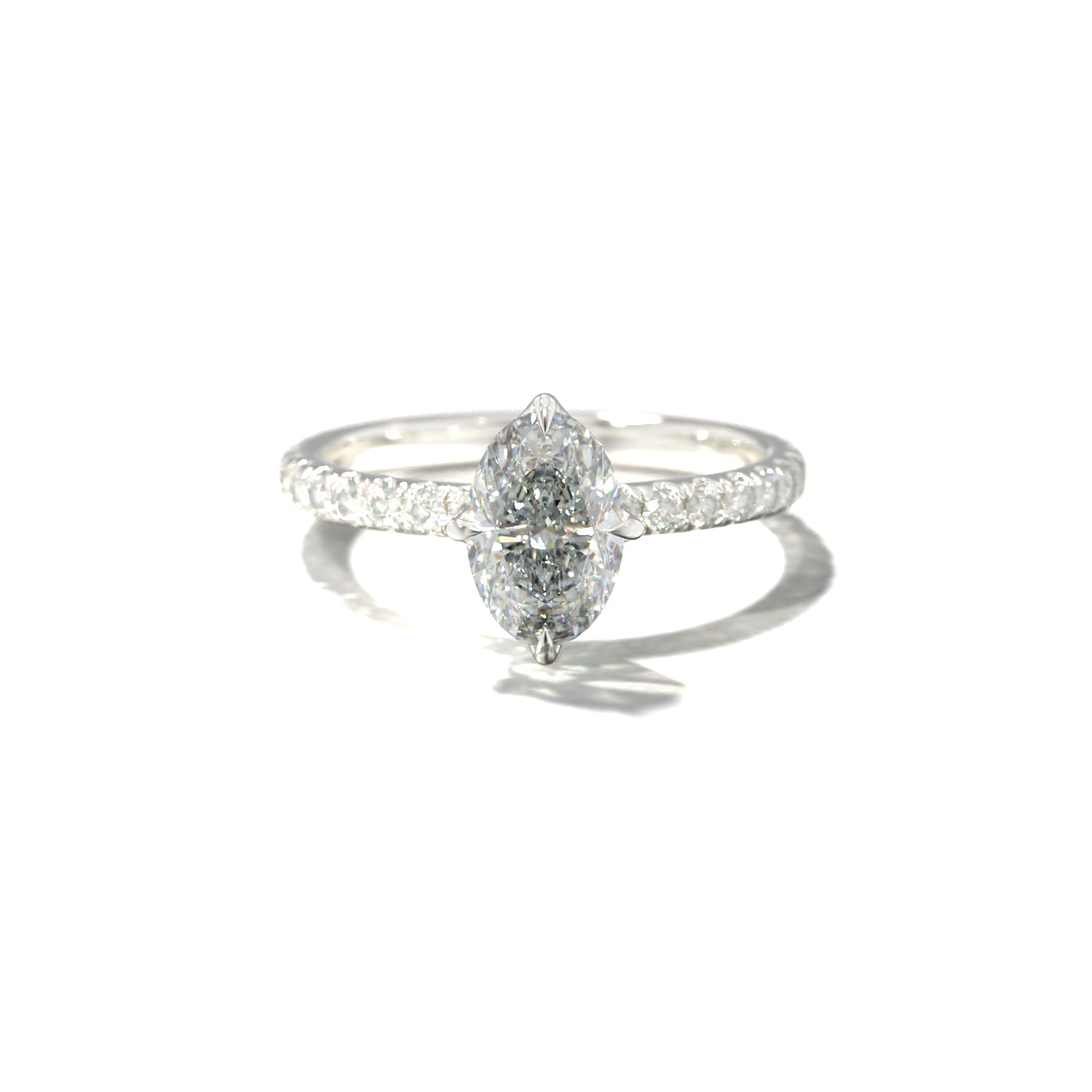 Oval Tulip North South Pavé | Forlovelsesring | Lab Grown | Skarv