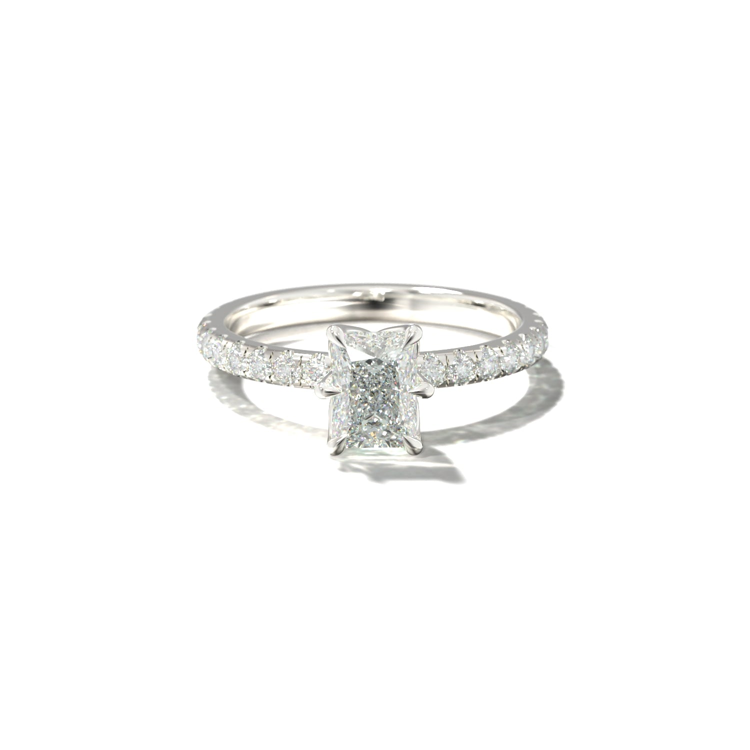 Radiant Tulip Pavé | Forlovelsesring med lab grown diamanter | Skarv