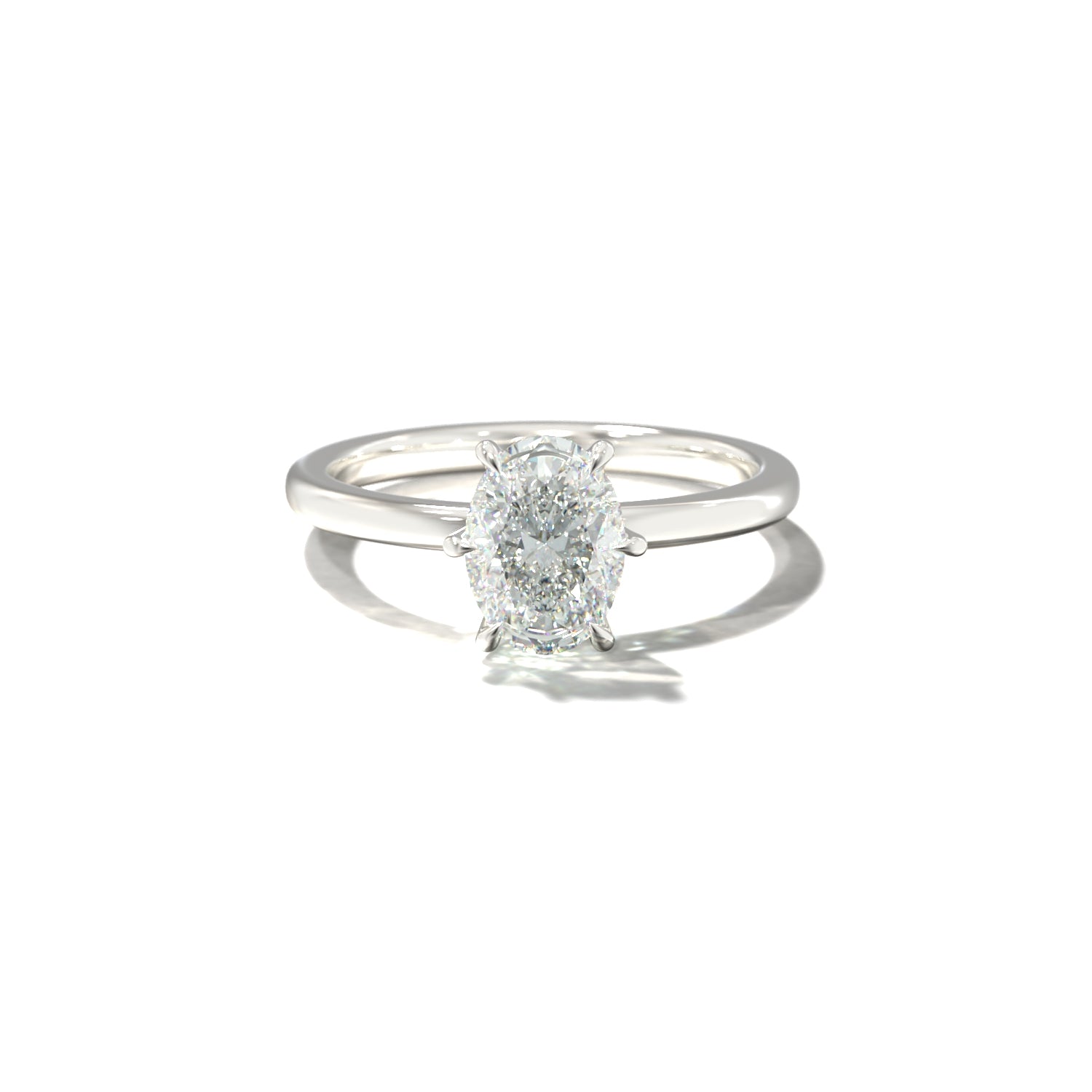 SIX CLAWED OVAL SOLITAIRE