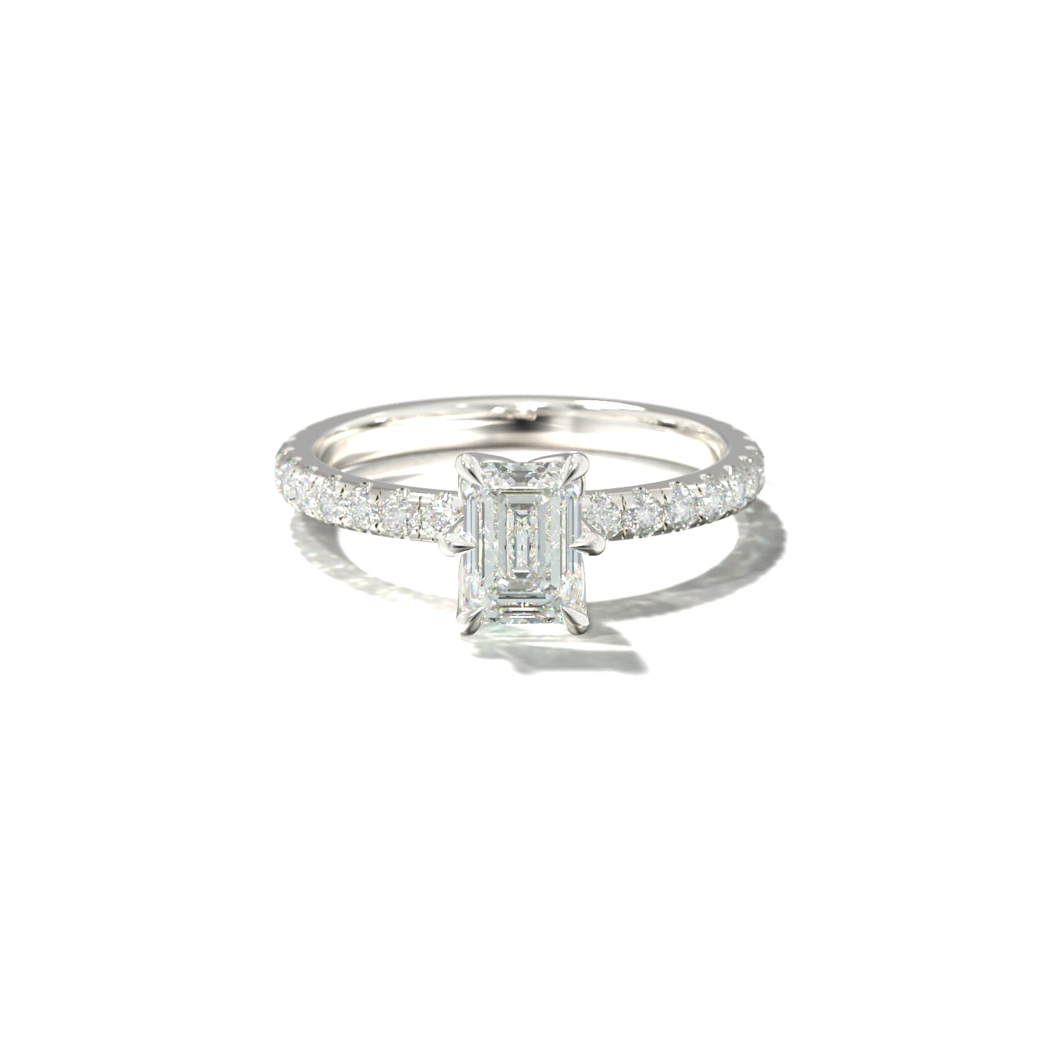 Emerald Tulip Pavé | Forlovelsesring med lab grown diamanter | Skarv