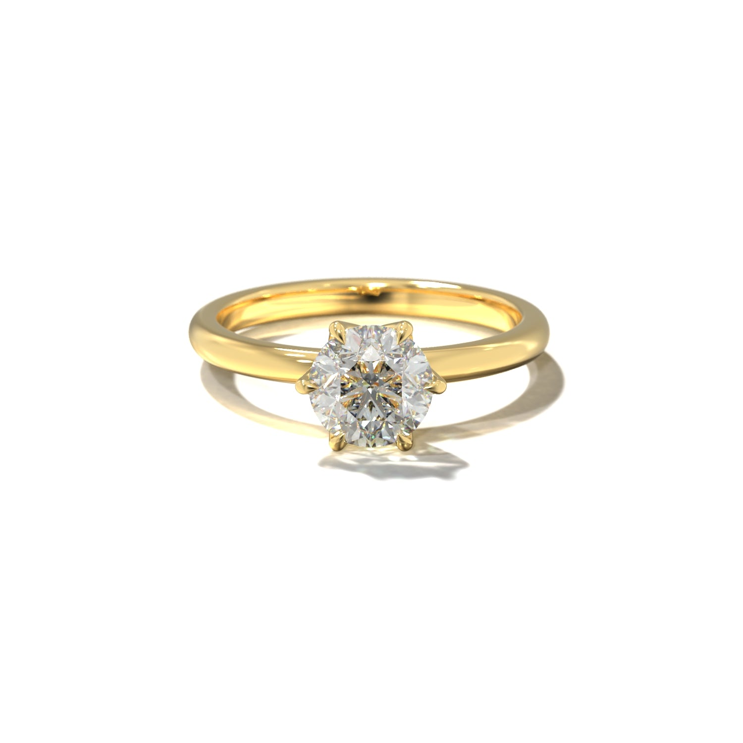 Round Tulip Solitaire | Forlovelsesring med lab grown diamant | Skarv