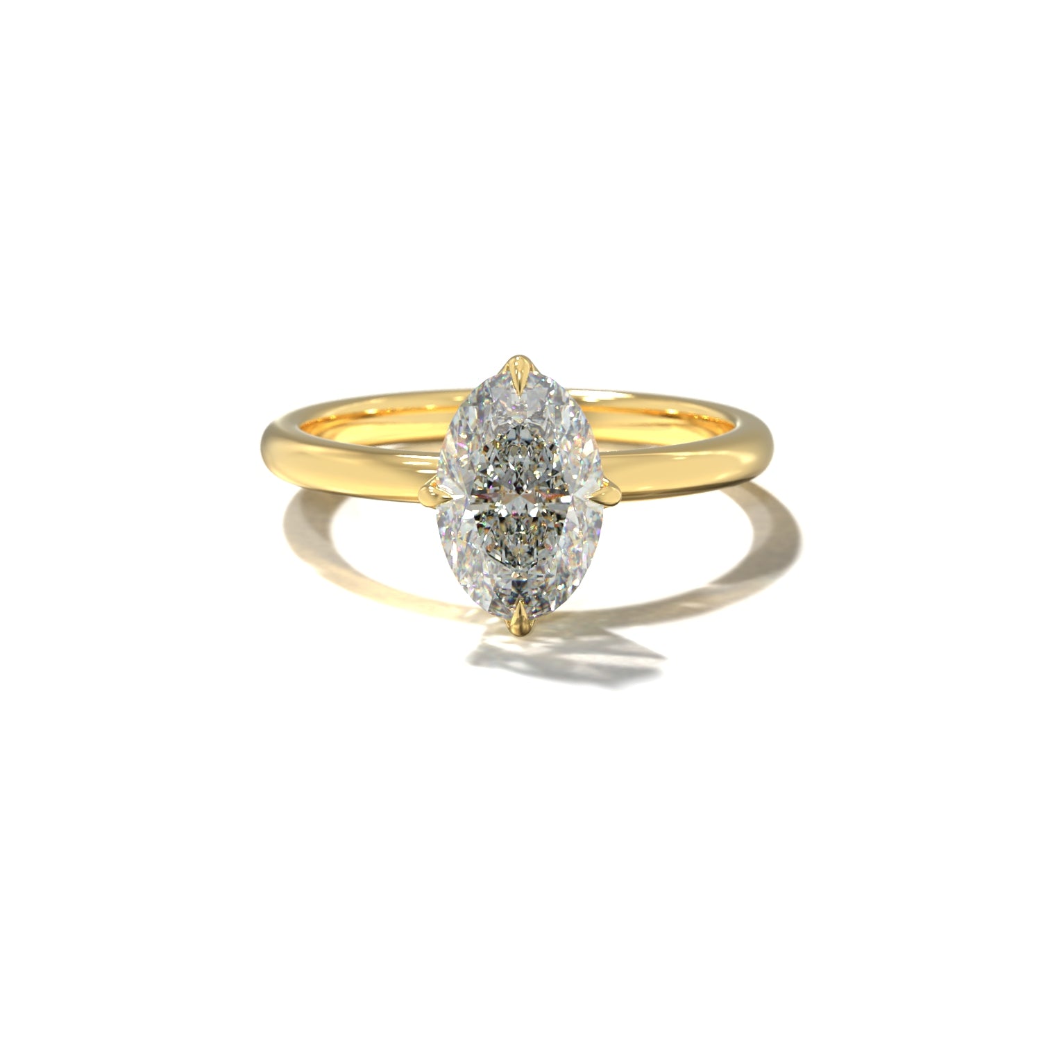 Oval Tulip North South Solitaire | Forlovelsesring | Lab Grown | Skarv