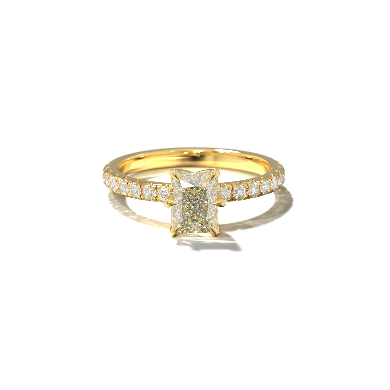 Radiant Tulip Pavé | Forlovelsesring med lab grown diamanter | Skarv