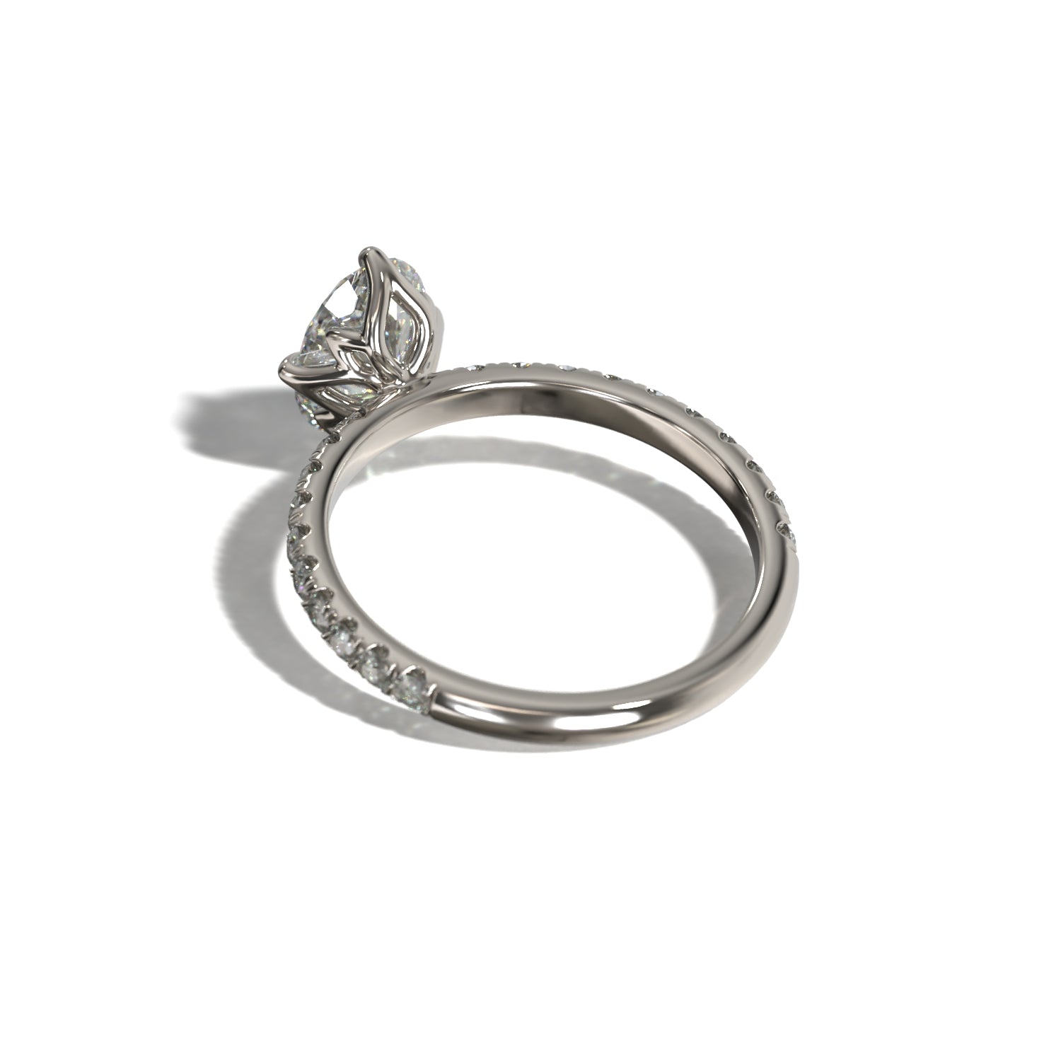 Oval Tulip North South Pavé | Forlovelsesring | Lab Grown | Skarv