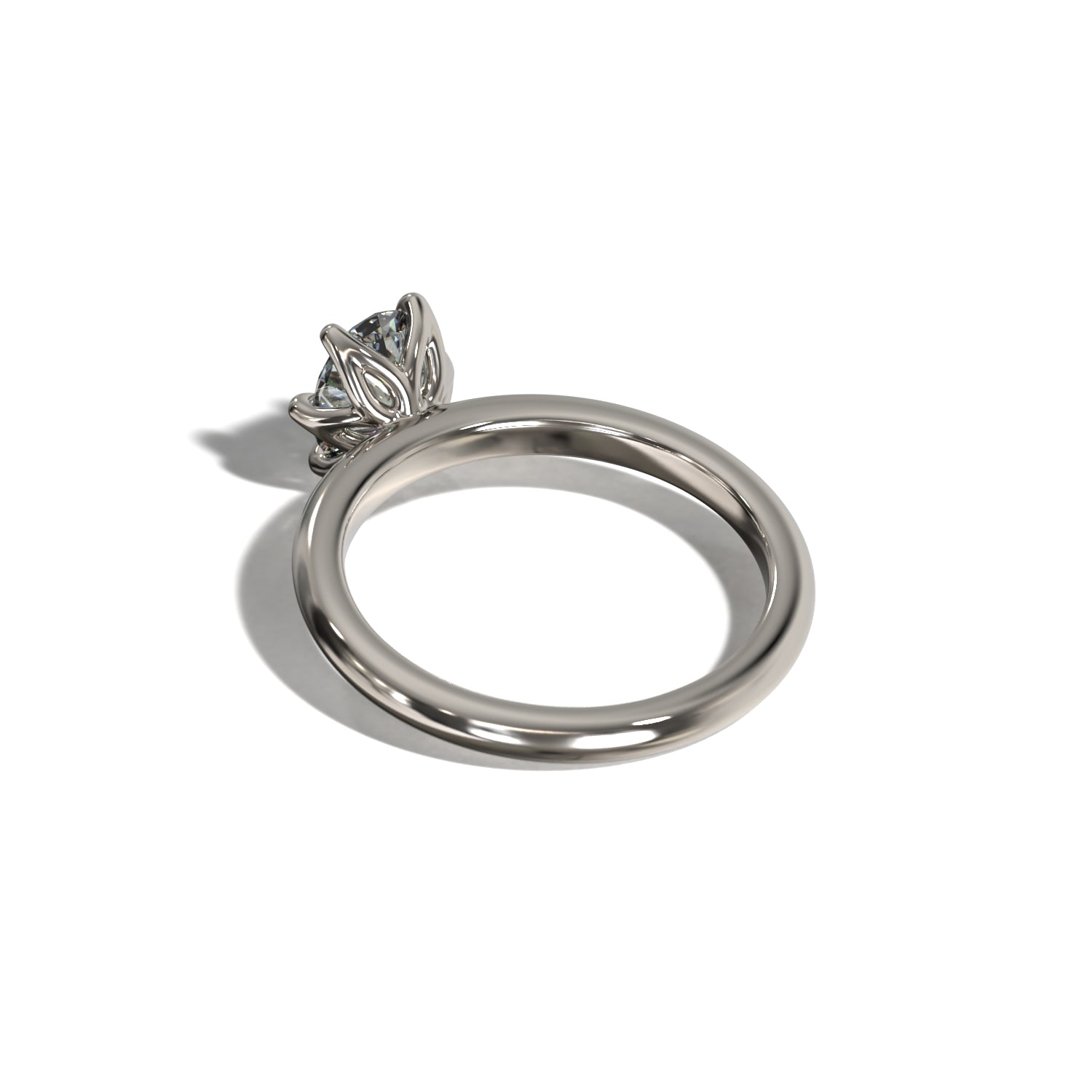 SIX CLAWED OVAL TULIP SOLITAIRE